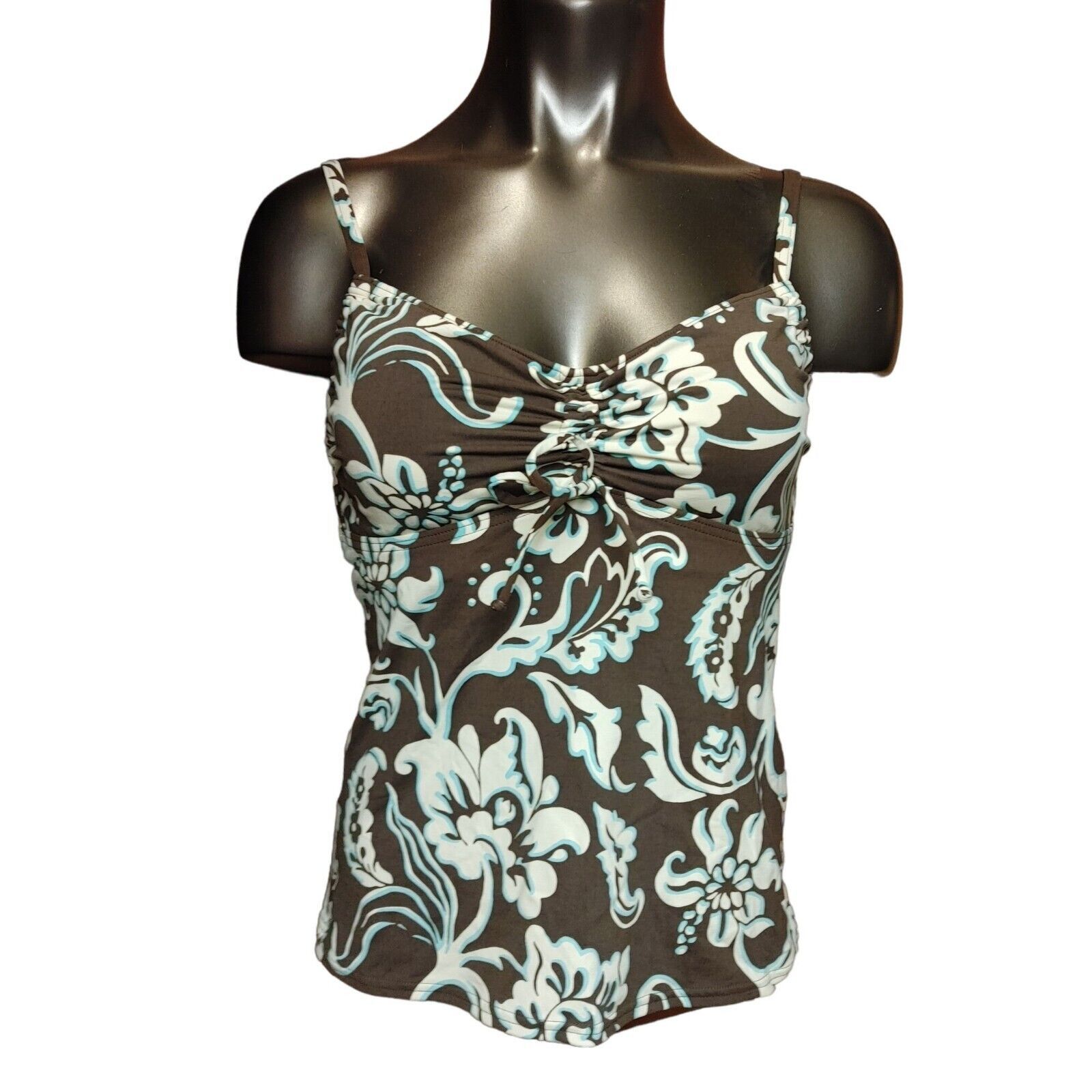 Lands' End Lands End Women's Black/White Floral Tankini Top 6 Size S / US 4 / IT 40 - 1 Thumbnail