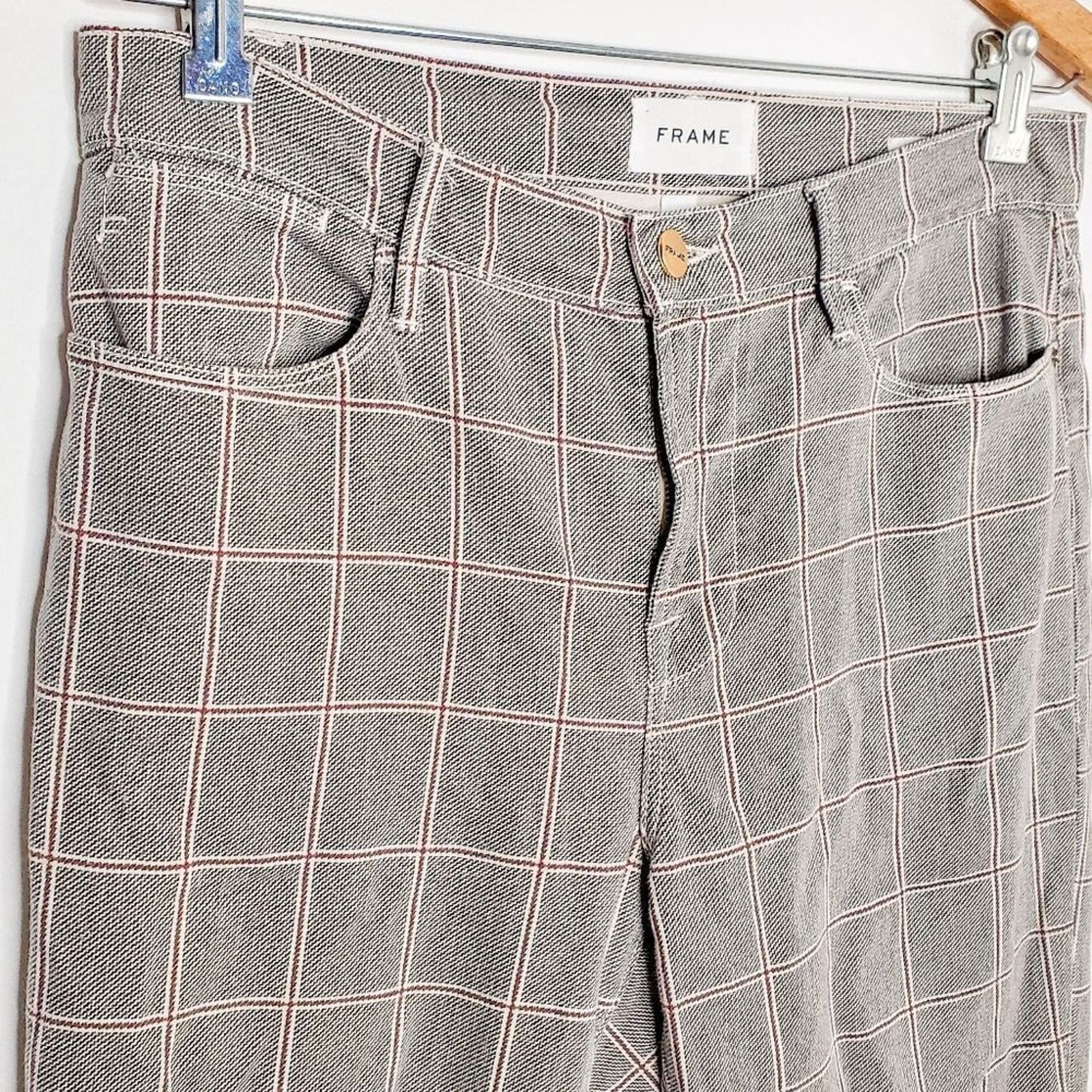 Frame Frame Gray Le High Skinny Crop Window Pane Plaid Skinny Pant Size 28" / US 6 / IT 42 - 3 Thumbnail