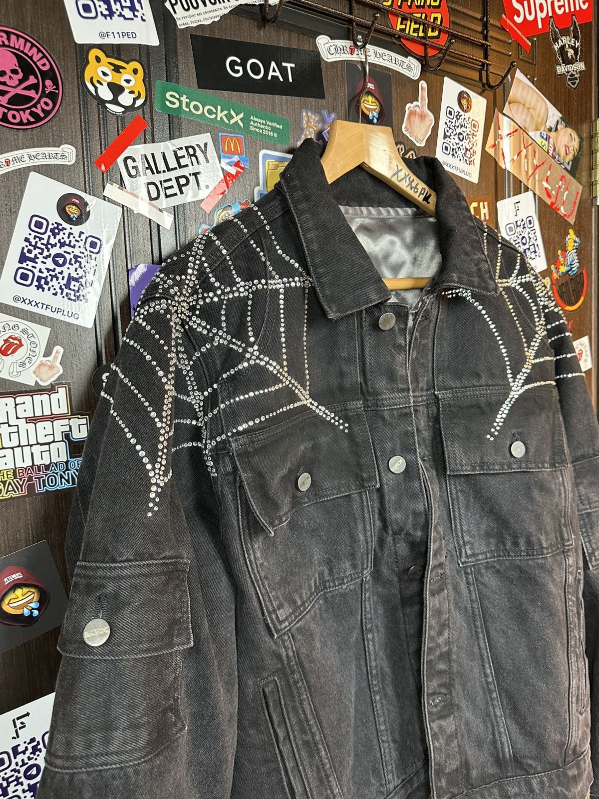 Sp5der × Young Thug OG Spider Worldwide 2019 Denim Jacket RARE Size US M / EU 48-50 / 2 - 11 Thumbnail
