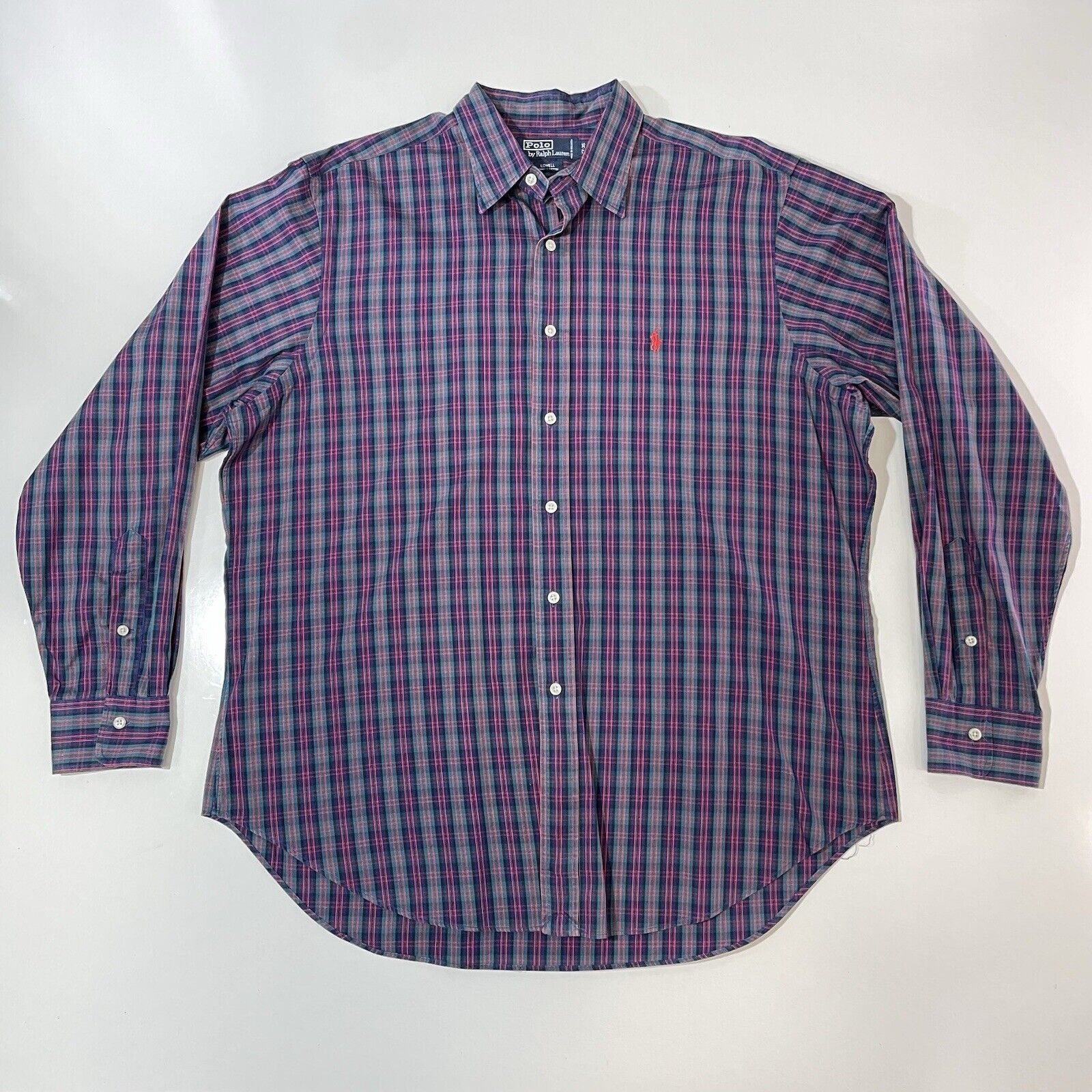 Polo Ralph Lauren Polo Ralph Lauren Men’s Button Shirt Blue Check Lowell Lg Size US L / EU 52-54 / 3 - 1 Thumbnail