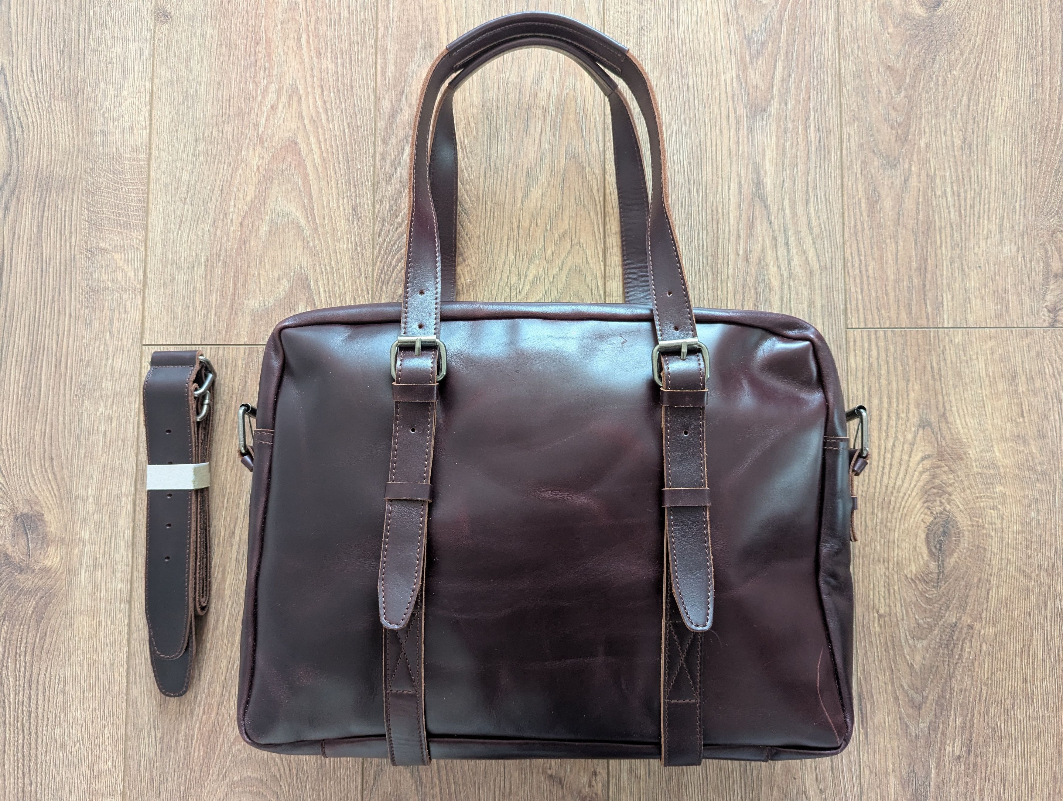 Handmade × Leather Heritage Leather Handmade Mens Messenger Shoulder Bag Laptop Size ONE SIZE - 1 Thumbnail