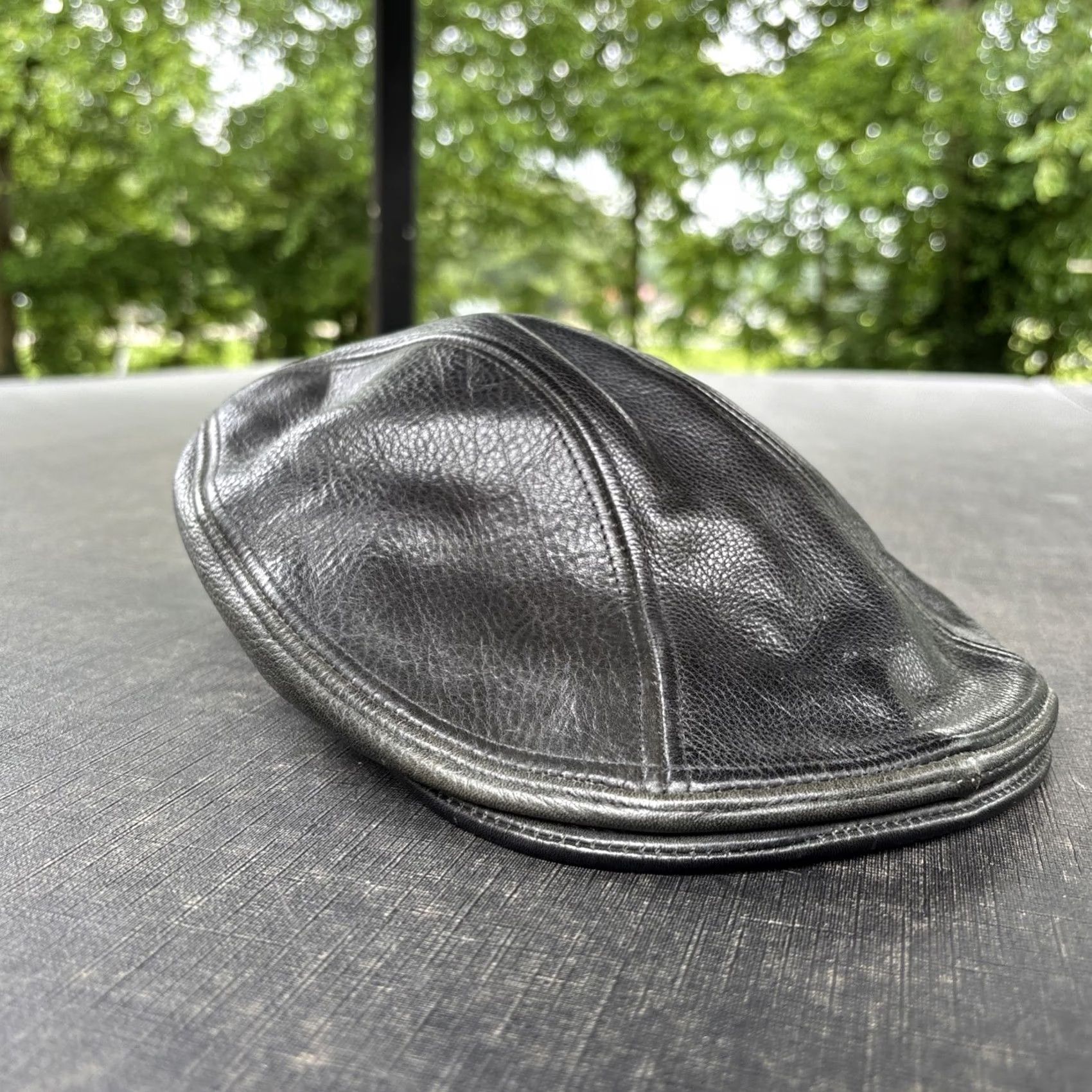 Vintage VINTAGE Easyriders Newsboy Cap Leather Black L/XL Men USA Cap Size ONE SIZE - 5 Thumbnail