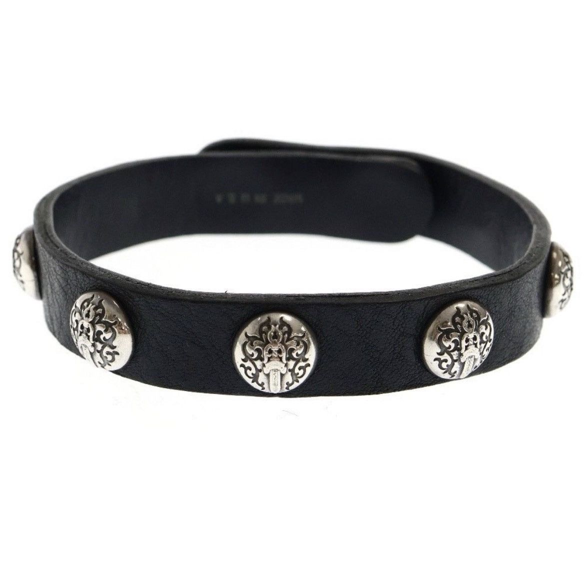 Chrome Hearts Chrome Hearts Vine Dagger Black Leather Bracelet Size ONE SIZE - 1 Thumbnail