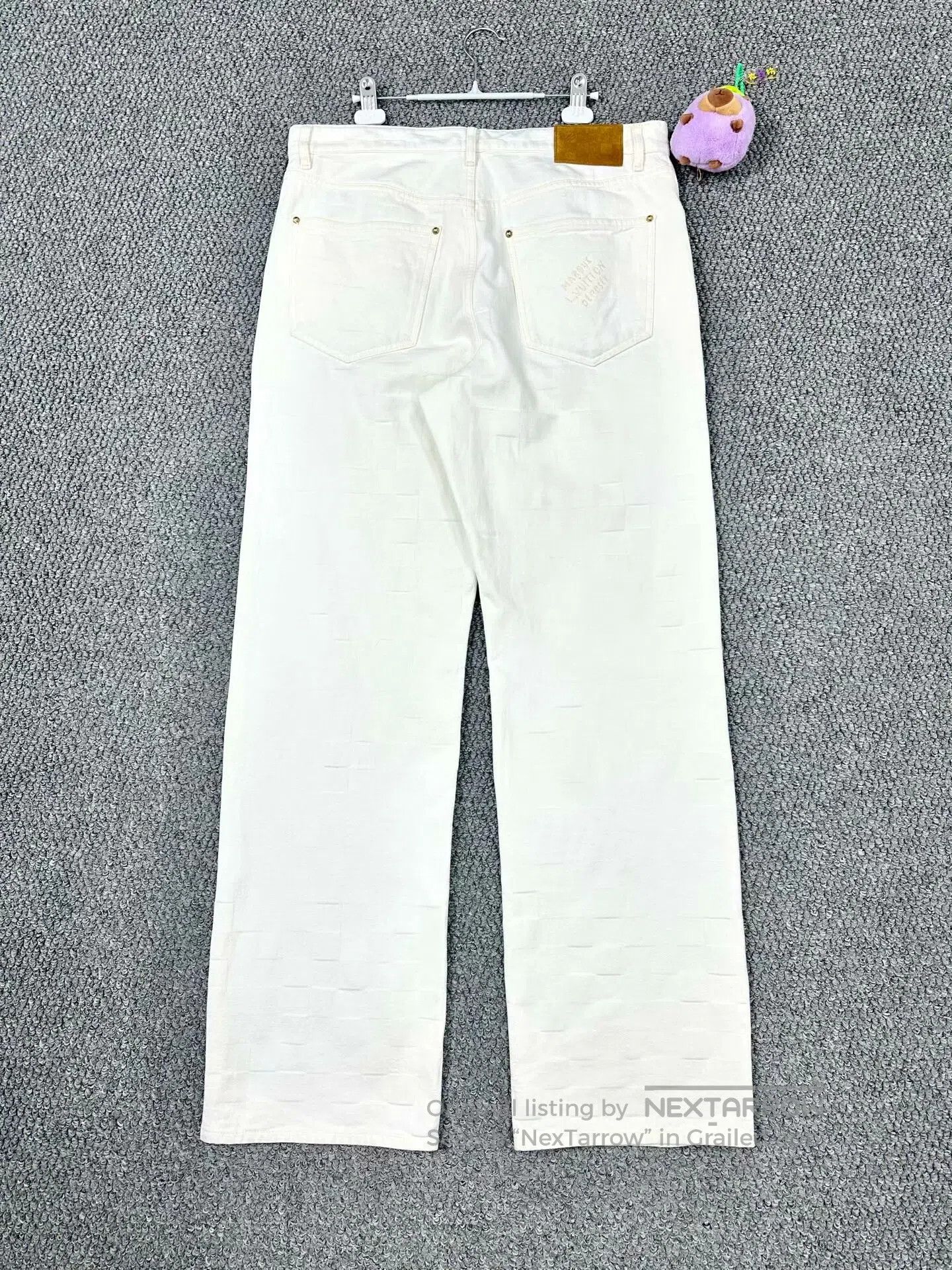 Louis Vuitton Louis Vuitton White Checkered Logo Denim Pants| Size US 33 - 2 Thumbnail