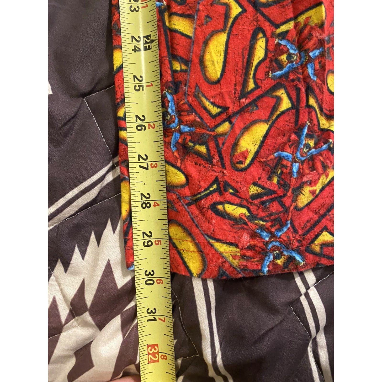 DC Comics VINTAGE Superman Logo All Over Pajama Pants DC Comics Men’s Size Large Red L Pajama Pants Size US 33 - 7 Thumbnail