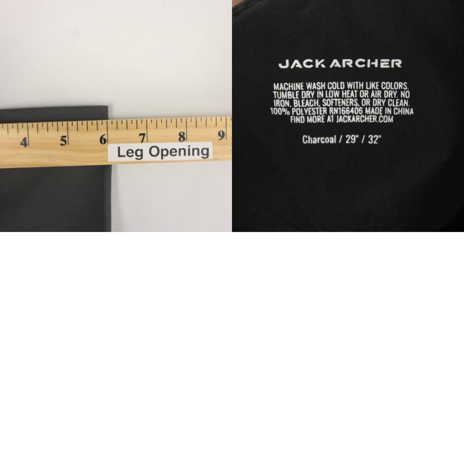 Vintage Jack Archer Jetsetter Pants Mens 29x32 Gray Charcoal Chino Performance Stretch Slim Front Zip Fly Button Pockets Back Pockets Technical 30 in Inseam Size US 29 - 8 Thumbnail