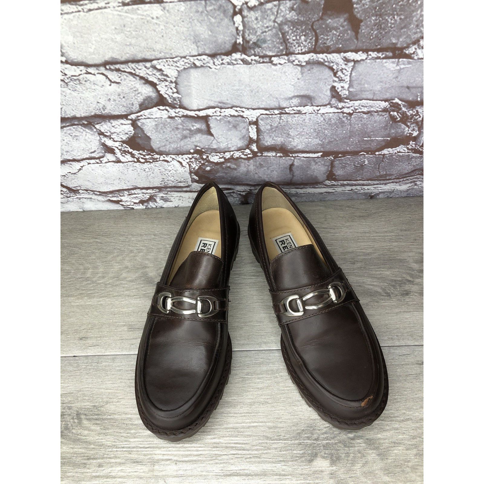 Kenneth Cole Kenneth Cole VTG Horsebit Brown Leather Lug Sole Loafers Dre Size US 6.5 / IT 36.5 - 1 Thumbnail