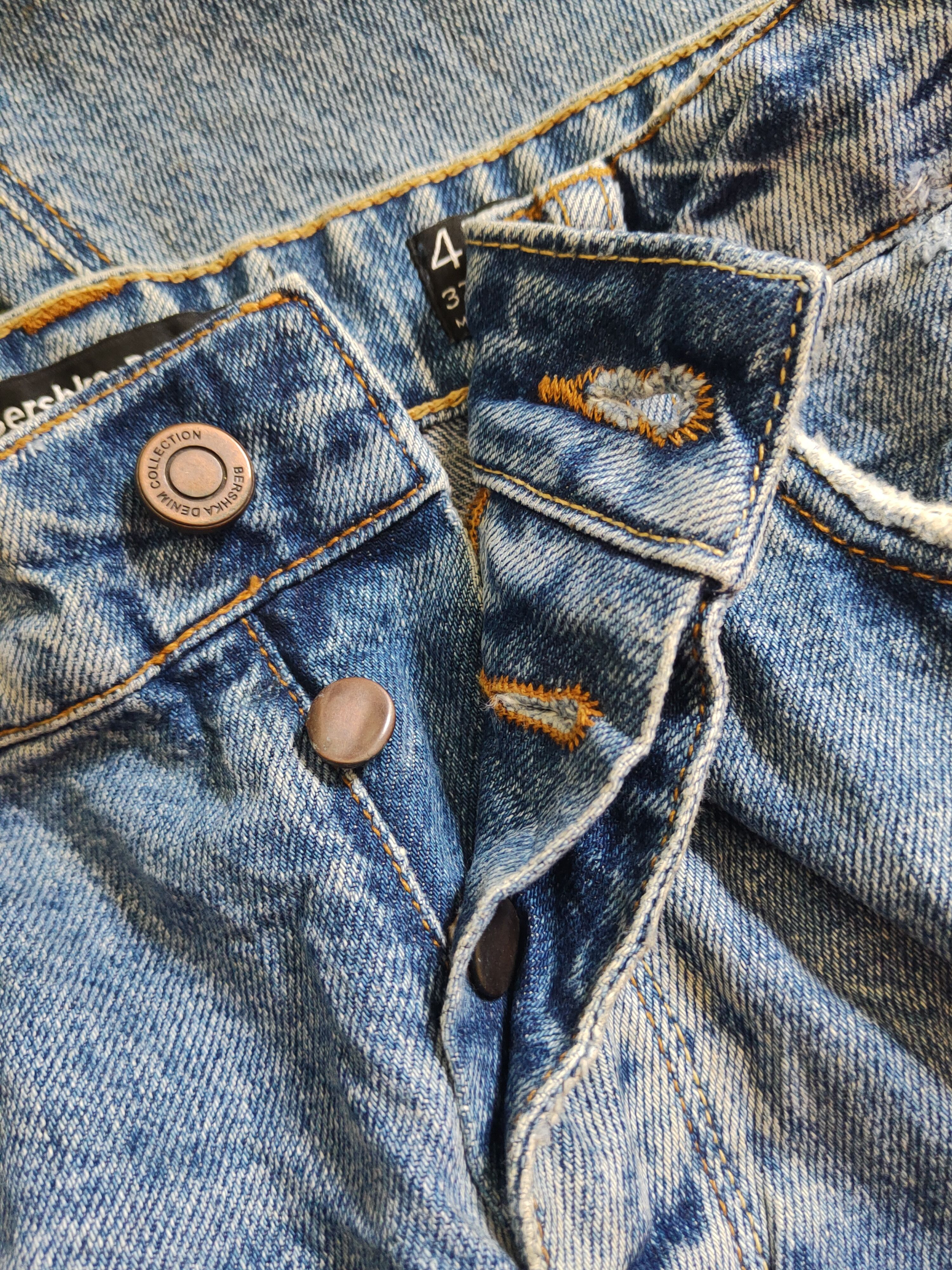 Bershka Beshka Blue Distressed Ripped Jeans #S2356 Size US 32 / EU 48 - 12 Thumbnail