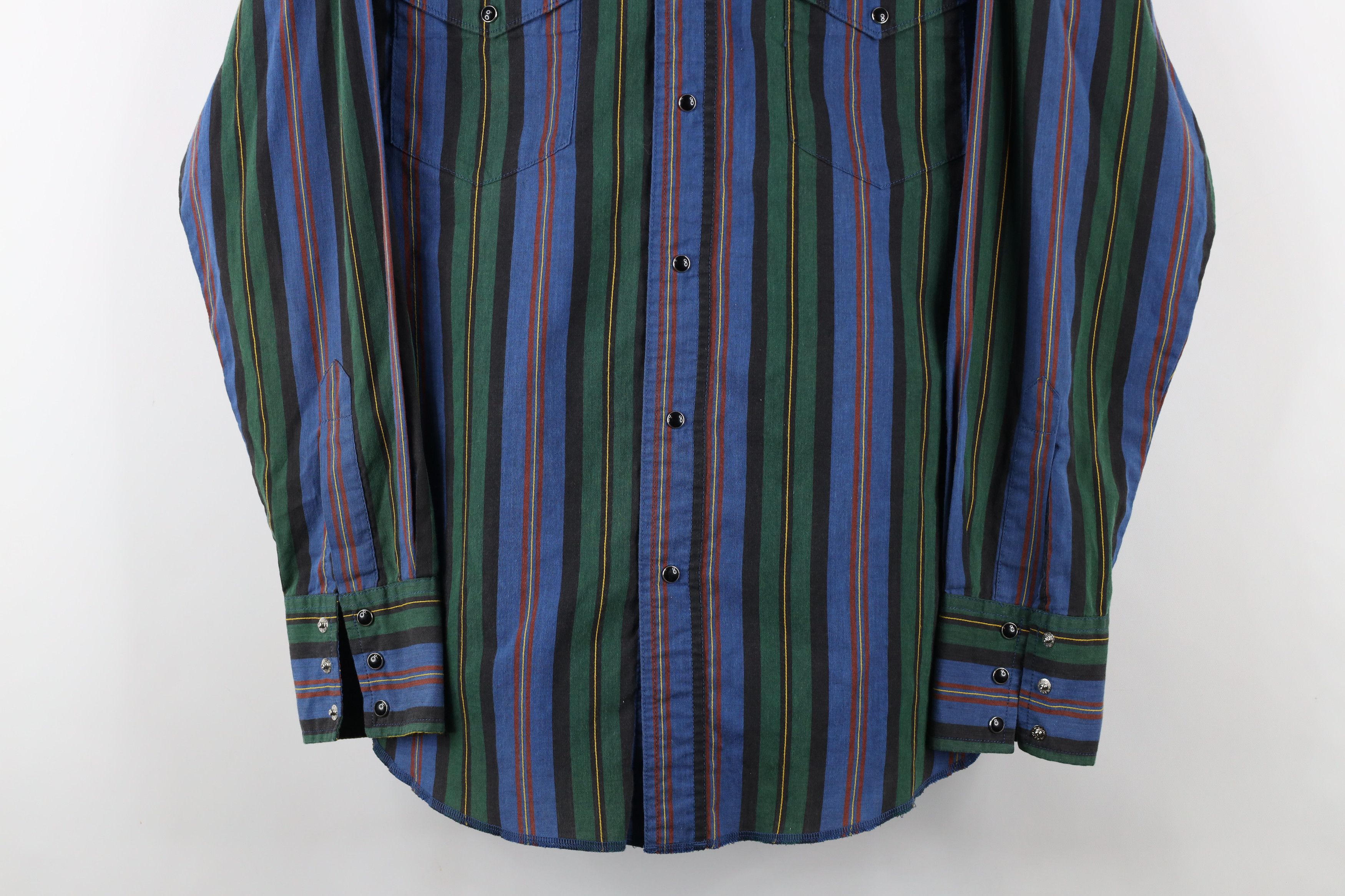 Vintage × Wrangler Vintage 90s Wrangler Striped Western Snap Button Shirt Size US M / EU 48-50 / 2 - 3 Thumbnail