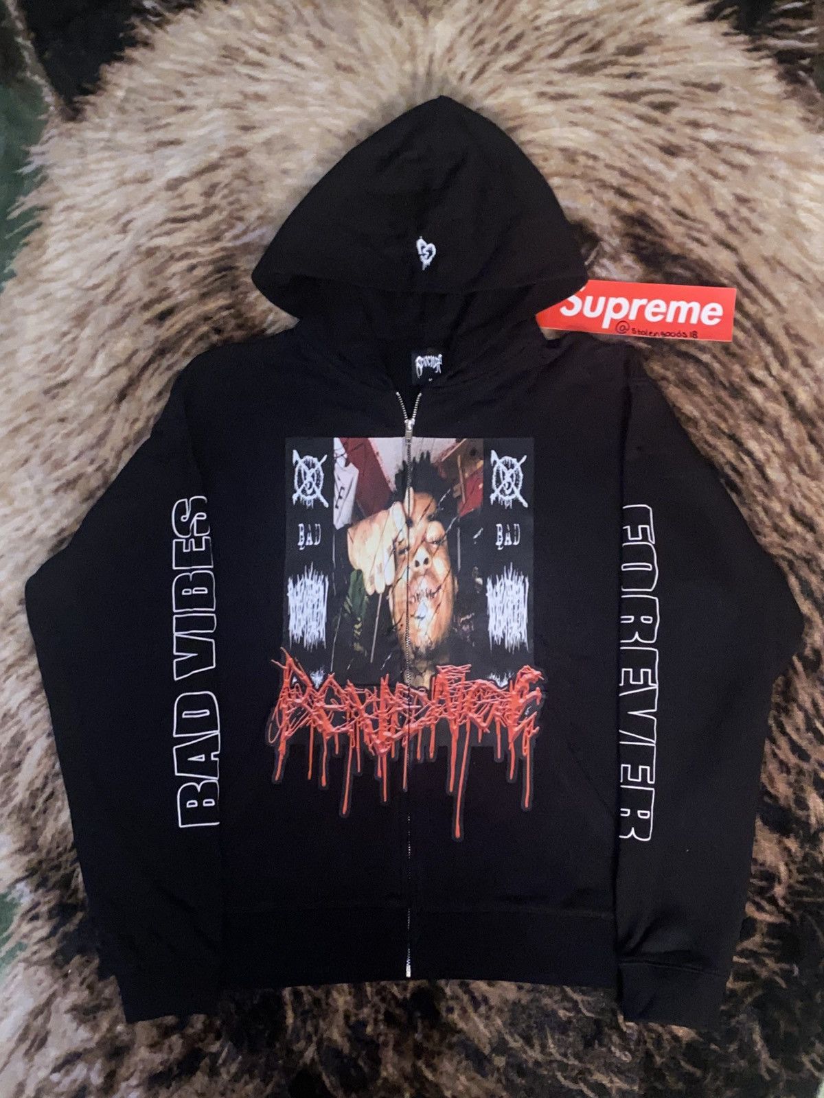 Revenge Revenge x XXXTENTACION “SHATTERED” Zip Up Hoodie | Grailed