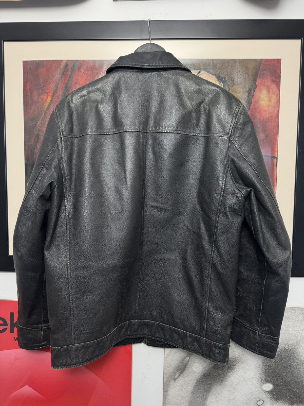Vintage Rare Vintage 90s leather jacket black faded washed Japanese Size US S / EU 44-46 / 1 - 2 Thumbnail