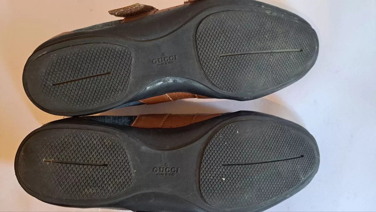 Gucci Gucci sneackers Denim Leather Double Strap Size US 7.5 / IT 37.5 - 4 Thumbnail