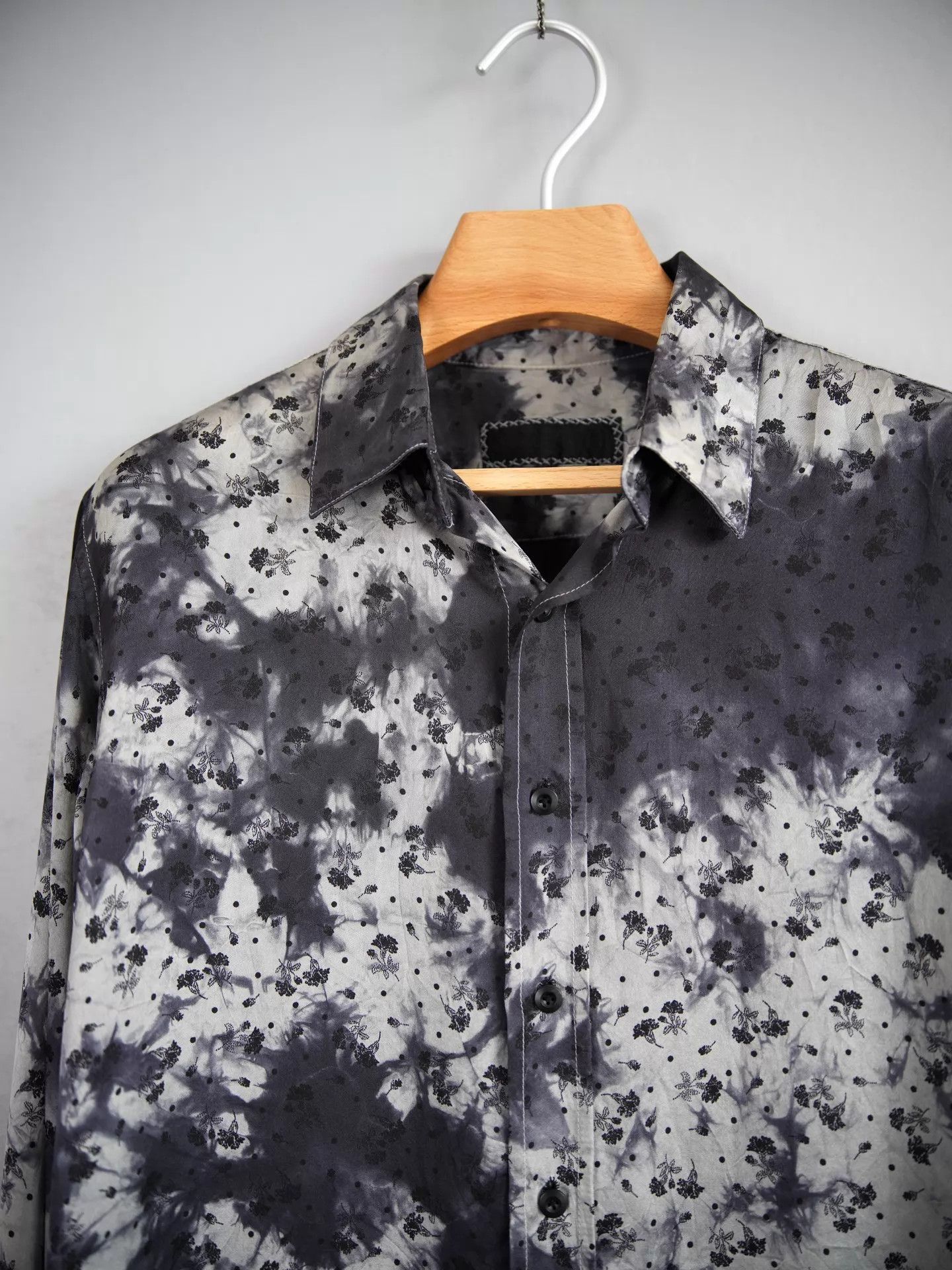 Geoffrey B. Small Geoffrey B. Small Accident Dye Floral Silk Shirt S Size US S / EU 44-46 / 1 - 3 Thumbnail