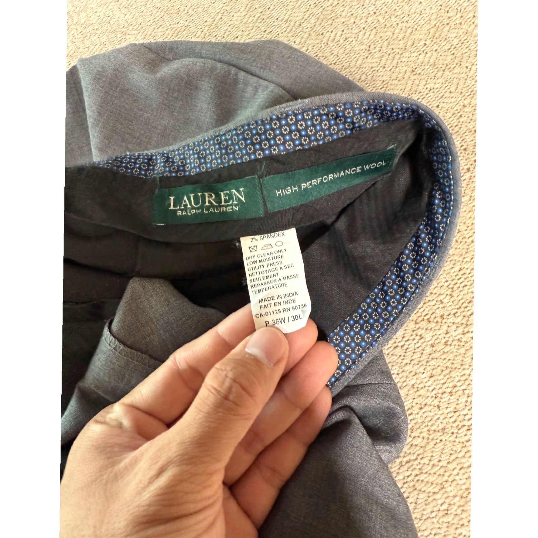 Ralph Lauren Vtg Lauren Ralph Lauren High Performance Wool Dress Pants Mens 36x30 Gray Y2k Size US 36 / EU 52 - 3 Thumbnail