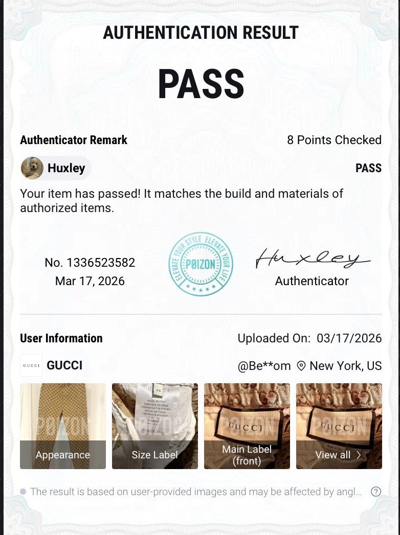 Gucci GUCCI GG BEIGE CANVAS JACQUARD PANTS Size US 32 / EU 48 - 6 Thumbnail