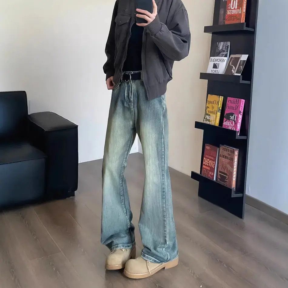 Japanese Brand Retro loose straight leg micro flared jeans Size US 32 / EU 48 - 3 Thumbnail