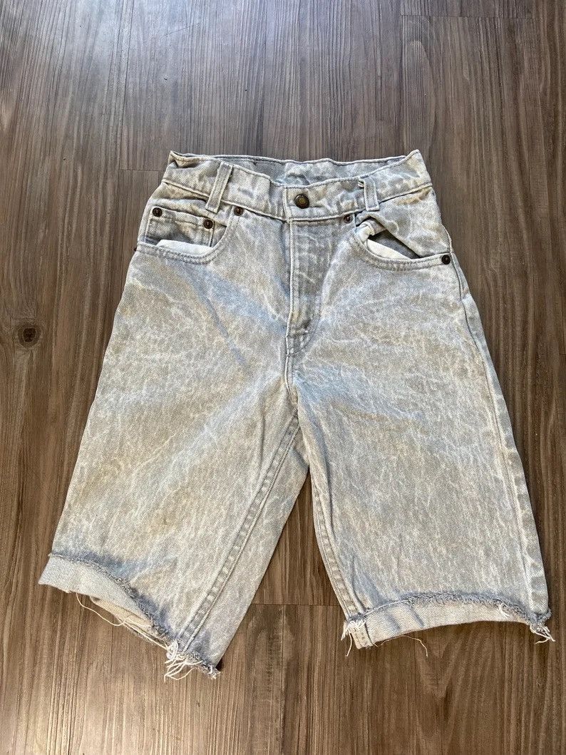image of Levis x Levis Vintage Clothing Vintage Levi's Zipper Fly Grey Denim Cut Off Jean Shorts in Black De