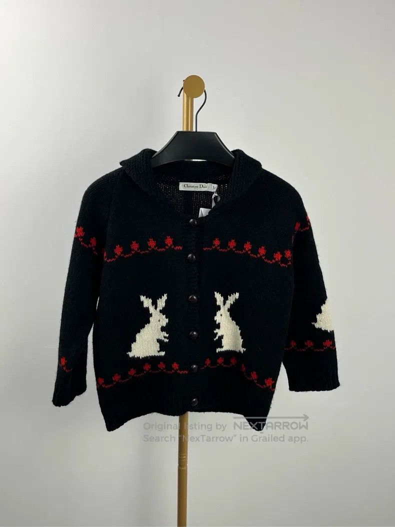 Dior Dior Black rabbit pattern lapel woollen knitted jacket Size XS / US 0-2 / IT 36-38 - 1 Thumbnail