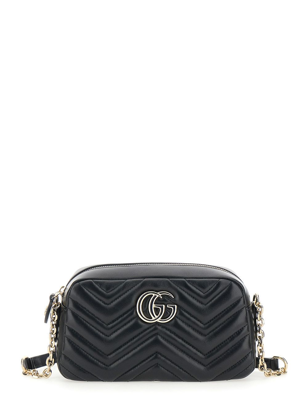Gucci 'GG Marmont' Black Small Shoulder Bag with Chain Strap and GG Plate on Front in Leather for Women Size ONE SIZE - 1 Thumbnail