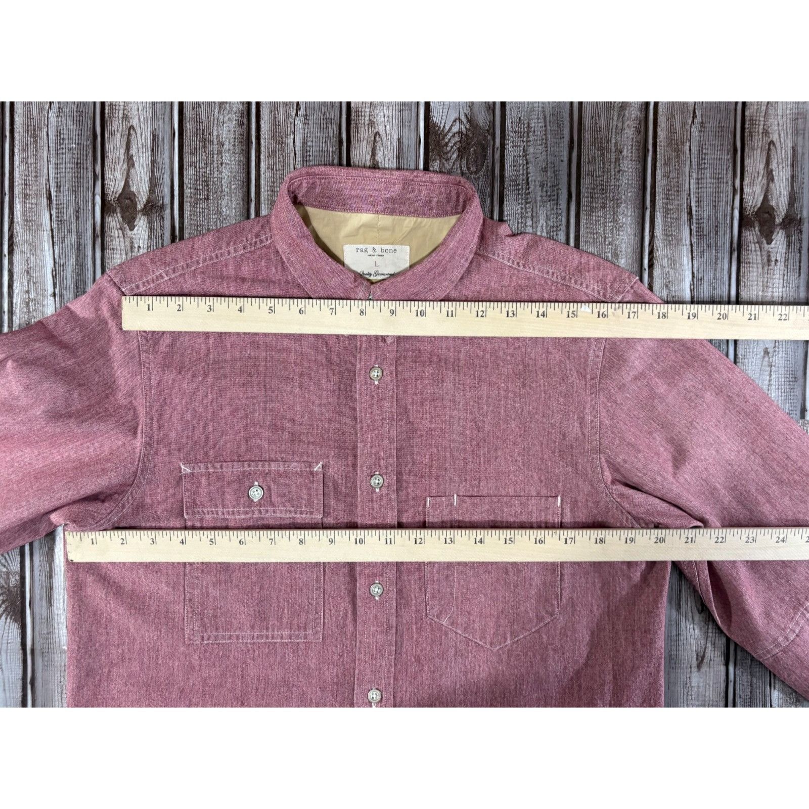 Rag & Bone Rag & Bone The Trail Denim Shirt size L color Red NWOT Size US L / EU 52-54 / 3 - 7 Thumbnail