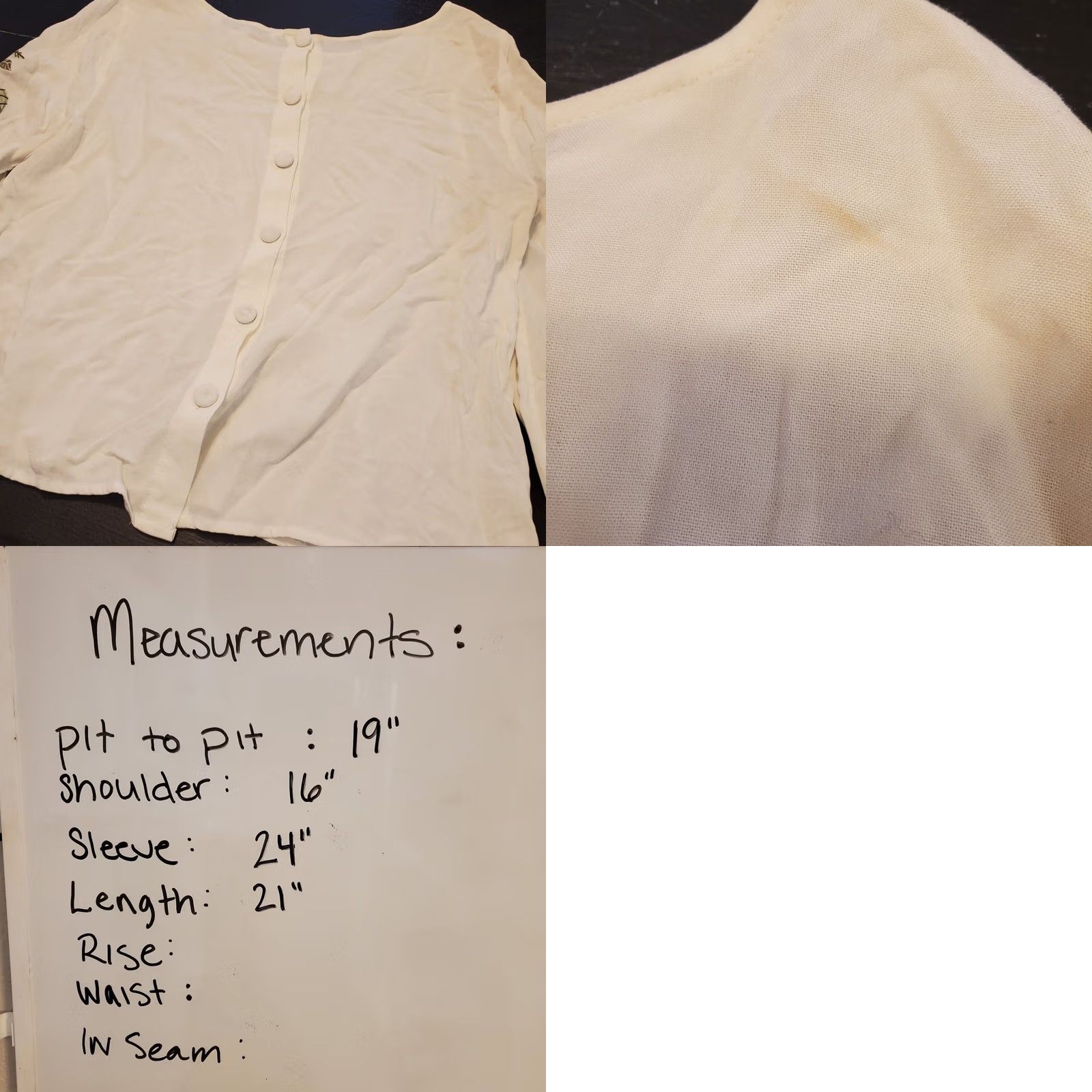 Vintage Cupcakes and Cashmere Blouse Floral Embroidered Detail White Crew Neck Long Sleeve Size M Womens Size M / US 6-8 / IT 42-44 - 8 Thumbnail