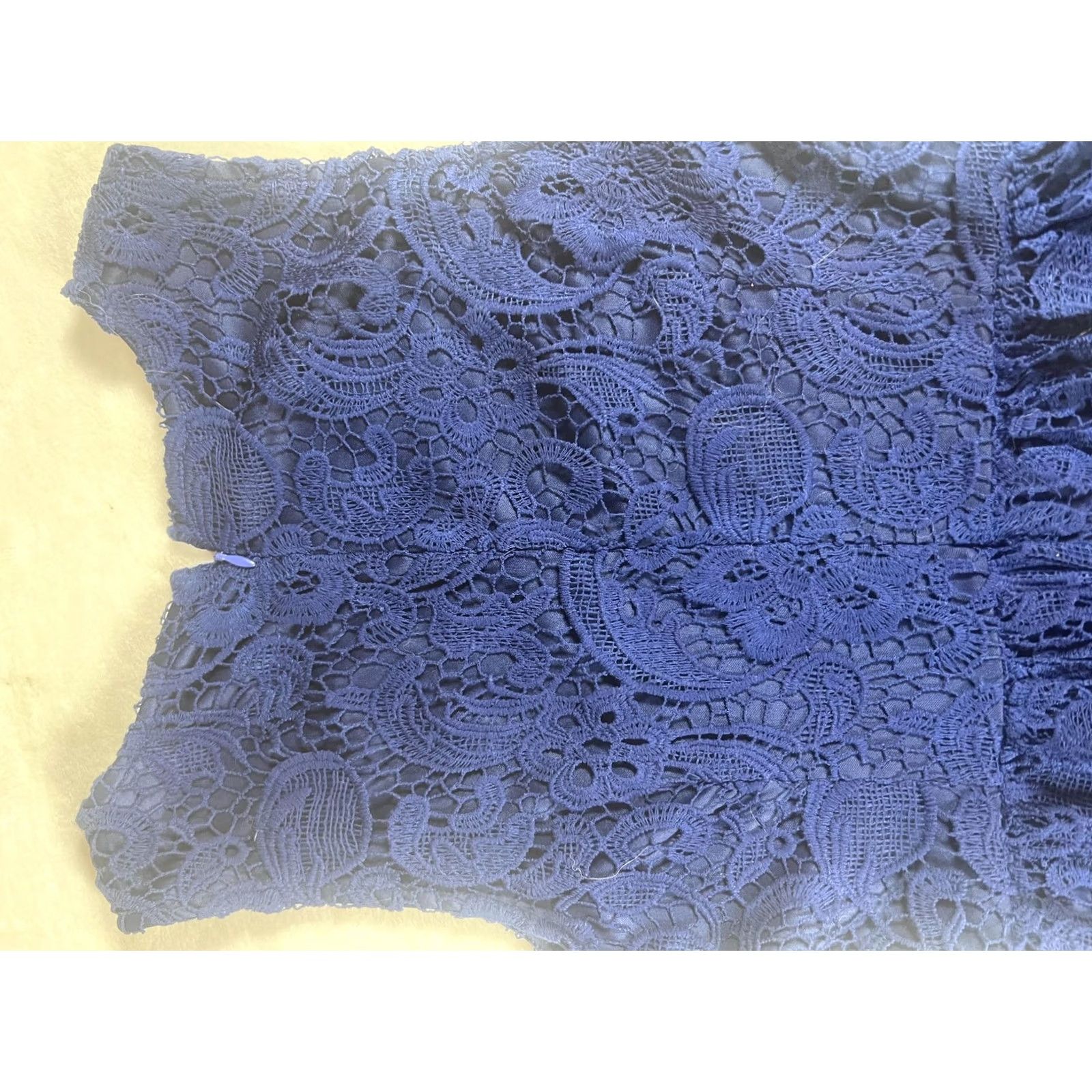 Vintage Pim + Larkin Dress Large Blue Lace Fit & Flare Knee Length Party Womens Size L / US 10 / IT 46 - 7 Thumbnail
