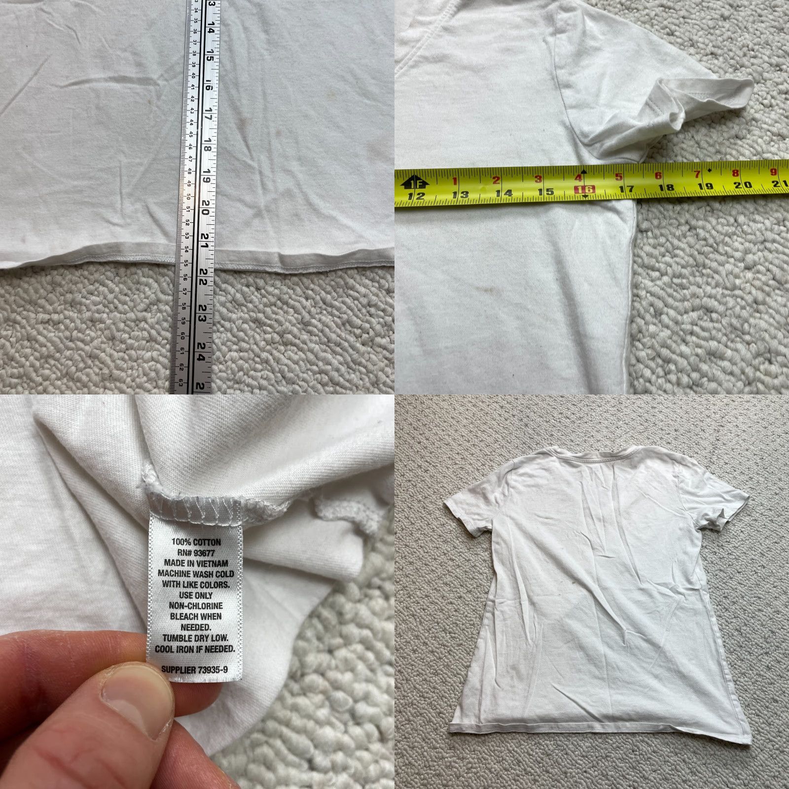 Vintage A New Day T-Shirt Womens Small White Short Sleeve V Neck Basic Solid Tee Size S / US 4 / IT 40 - 8 Thumbnail