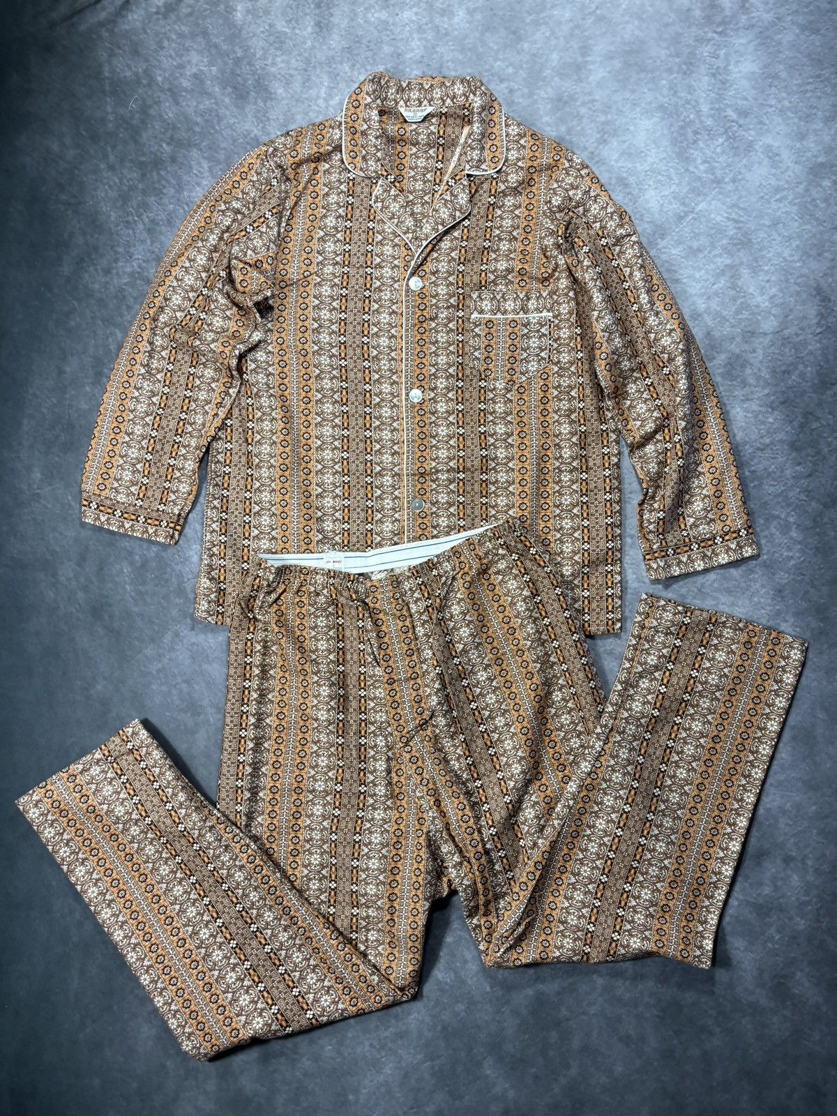 Vintage True Vintage Pajama Set 60s 1970s Matching 2pc Sleep Suit Size US 32 / EU 48 - 9 Thumbnail