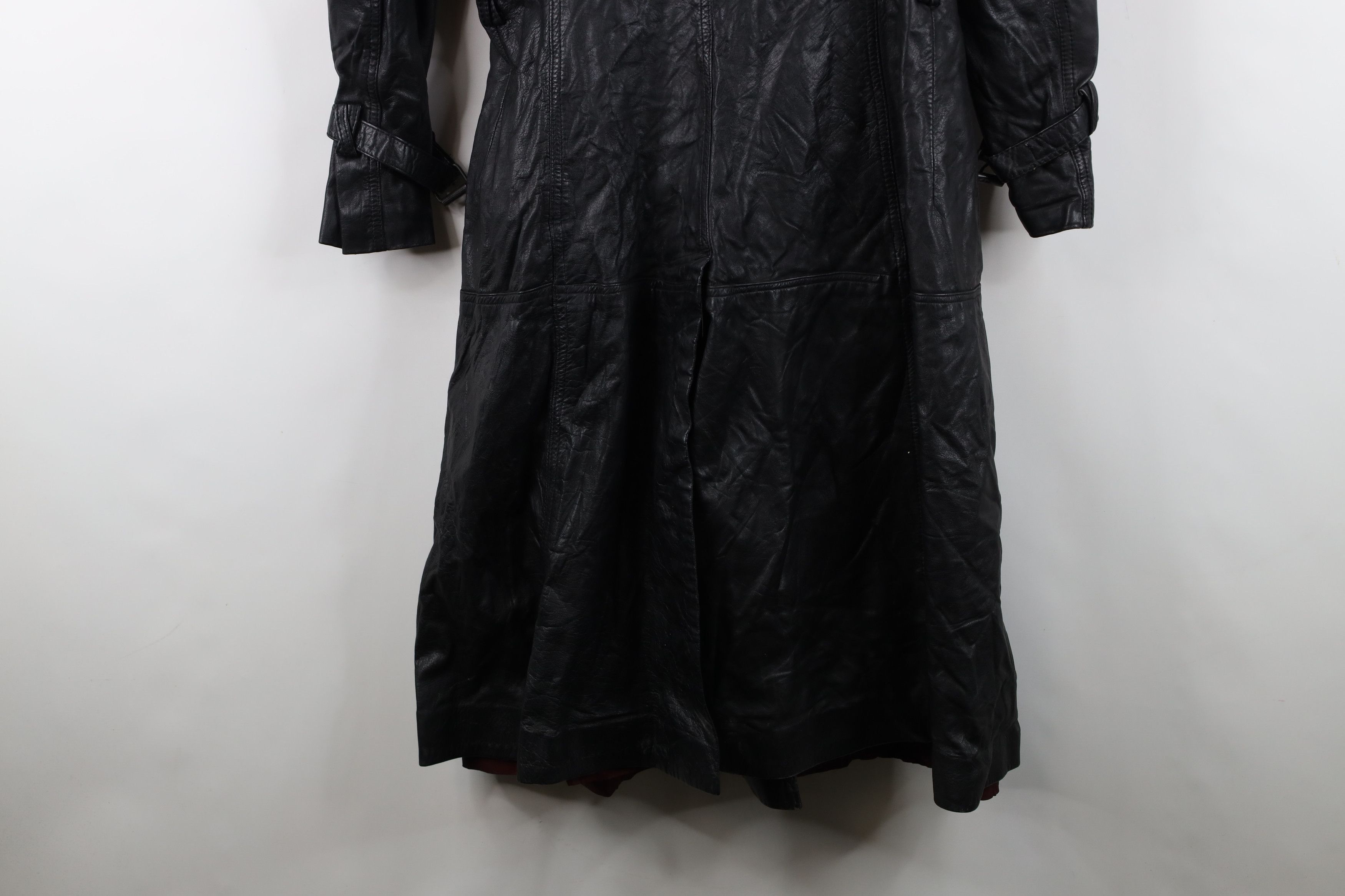 Vintage Vintage 70s Streetwear Goth Leather Trench Coat Jacket Black Size L / US 10 / IT 46 - 16 Thumbnail