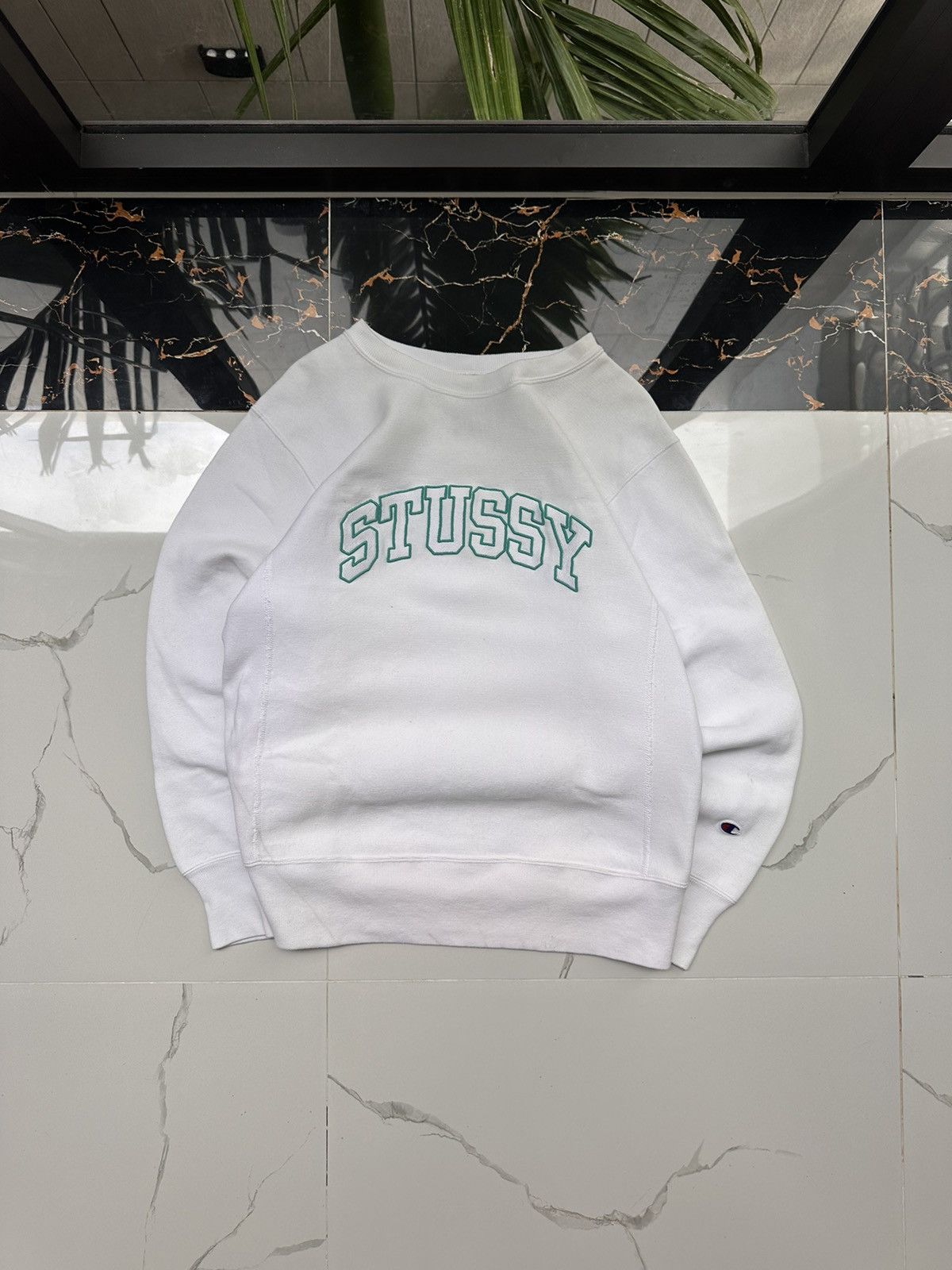Champion × Stussy × Vintage 🐻‍❄️STUSSY X CHAMPION VINTAGE BIG LOGO STREETWEAR SWEATSHIRT🐻‍❄️ Size US M / EU 48-50 / 2 - 2 Thumbnail
