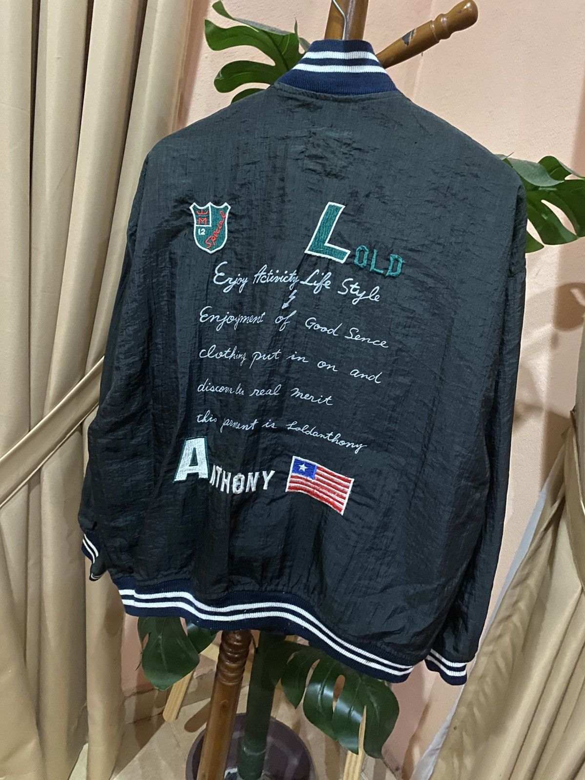 Vintage LOLD Anthony Jacket-Flyer’s Black Bomber Jacket Embroidered Size US M / EU 48-50 / 2 - 6 Thumbnail