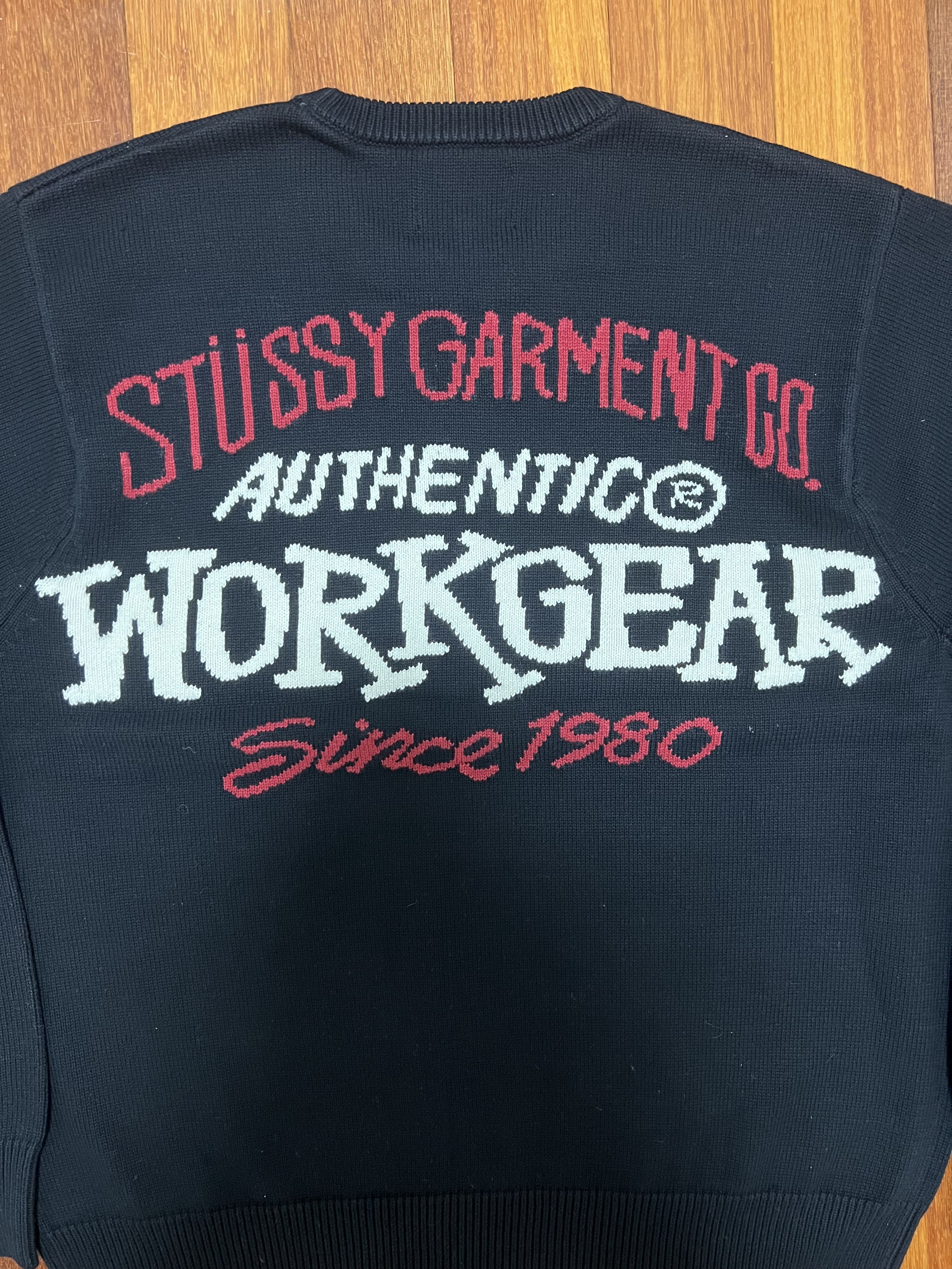 Stussy 💚 SS23 Stussy Black Authentic Workgear Sweater Large NEW Size US L / EU 52-54 / 3 - 3 Thumbnail