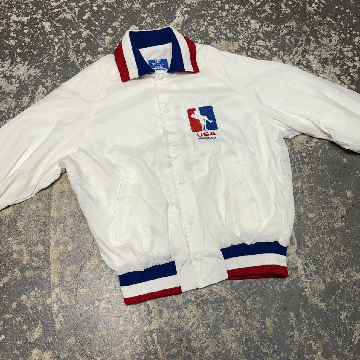 Champion Vintage Champion USA Wrestling Varsity Jacket USA White NWT Size US L / EU 52-54 / 3 - 4 Thumbnail
