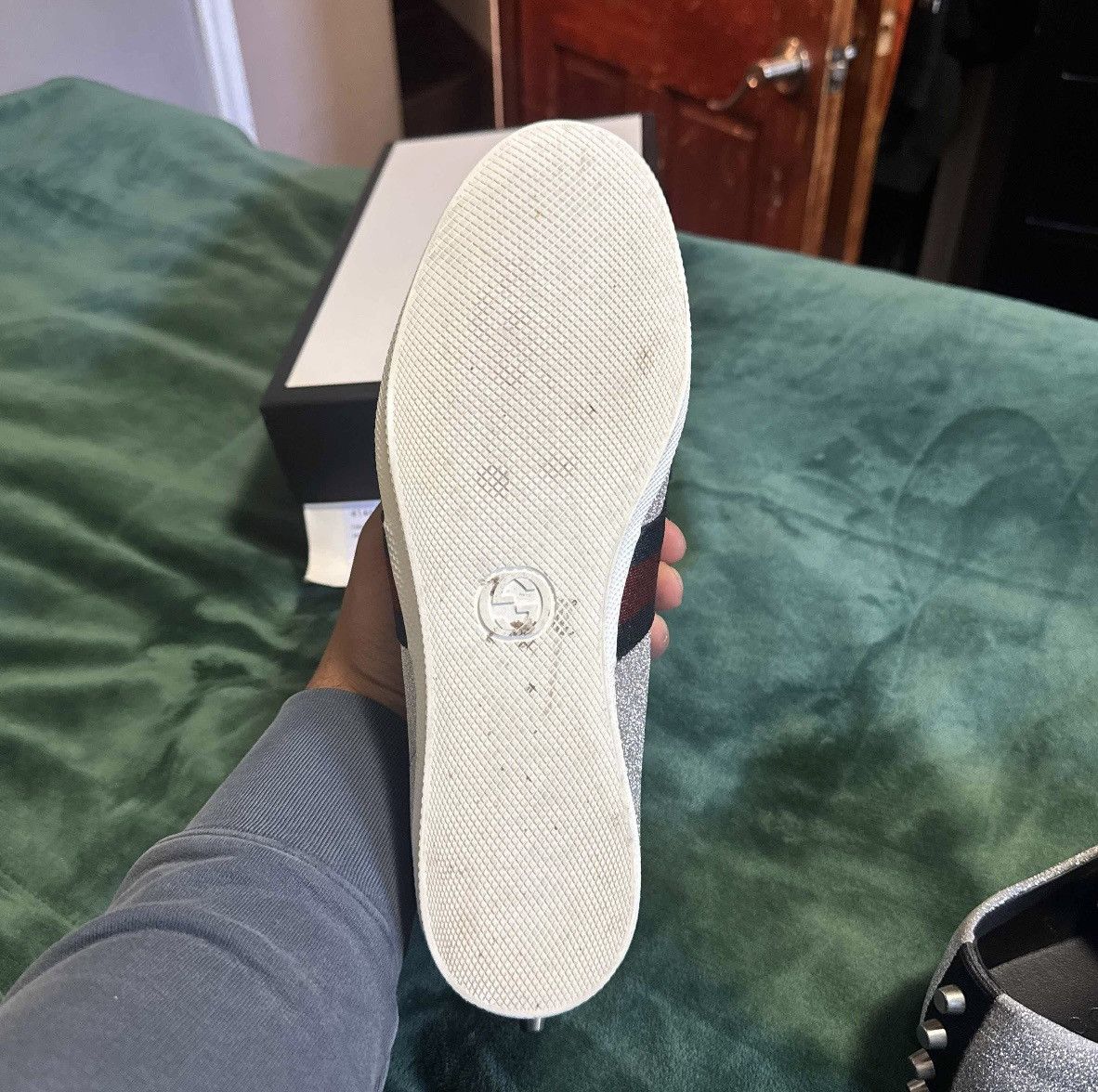 Gucci Gucci Web Sneaker “Glitter” Studs’ sz 9 1/2 Size US 9.5 / EU 42-43 - 7 Thumbnail