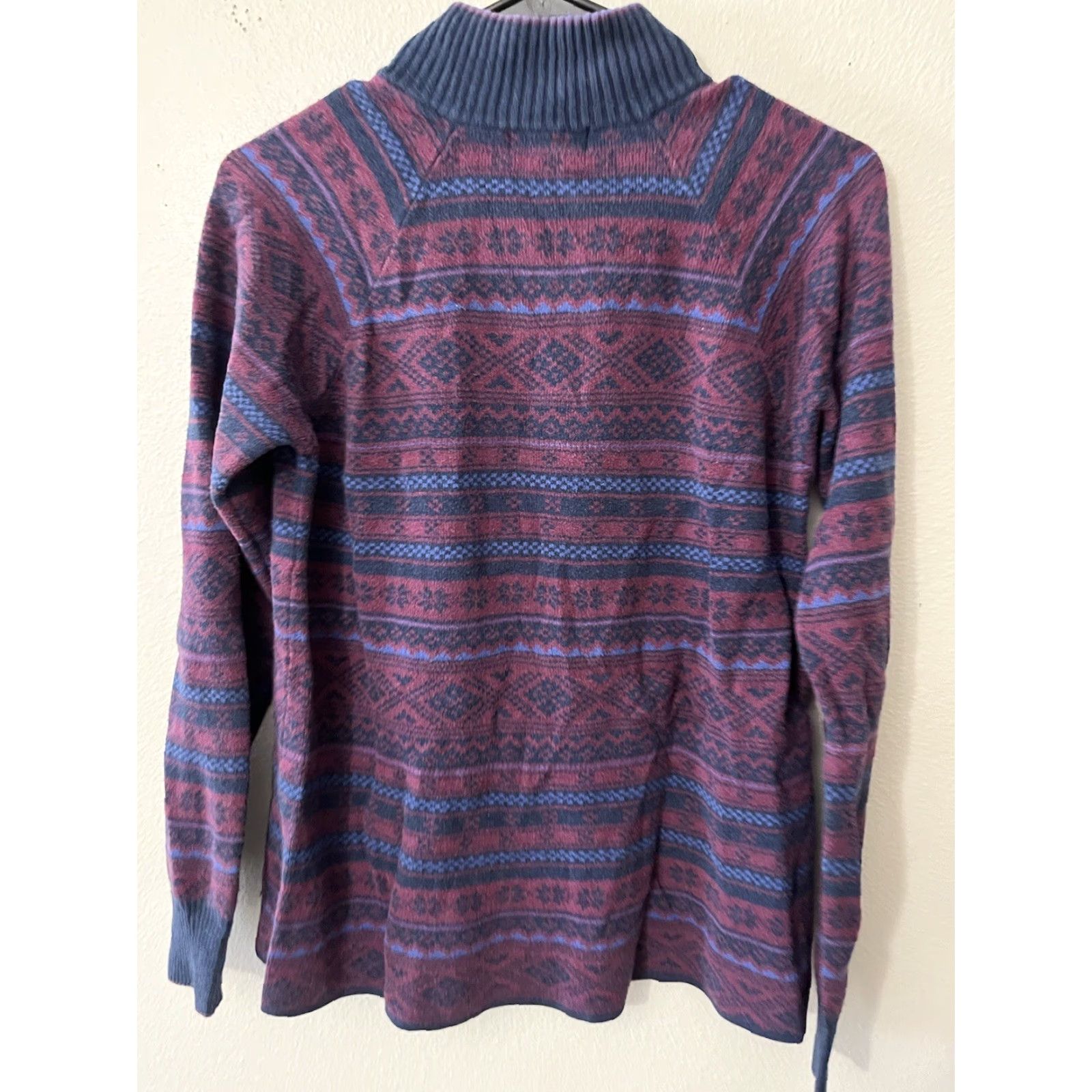 Eddie Bauer Eddie Bauer Women's Sweater 1/4 Zip Mock Neck Winter Blue Size M Womens Size M / US 6-8 / IT 42-44 - 3 Thumbnail