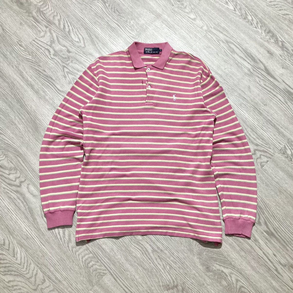Polo Ralph Lauren Vintage Polo Ralph Lauren Striped Rugby Shirt Pink Size US M / EU 48-50 / 2 - 1 Thumbnail