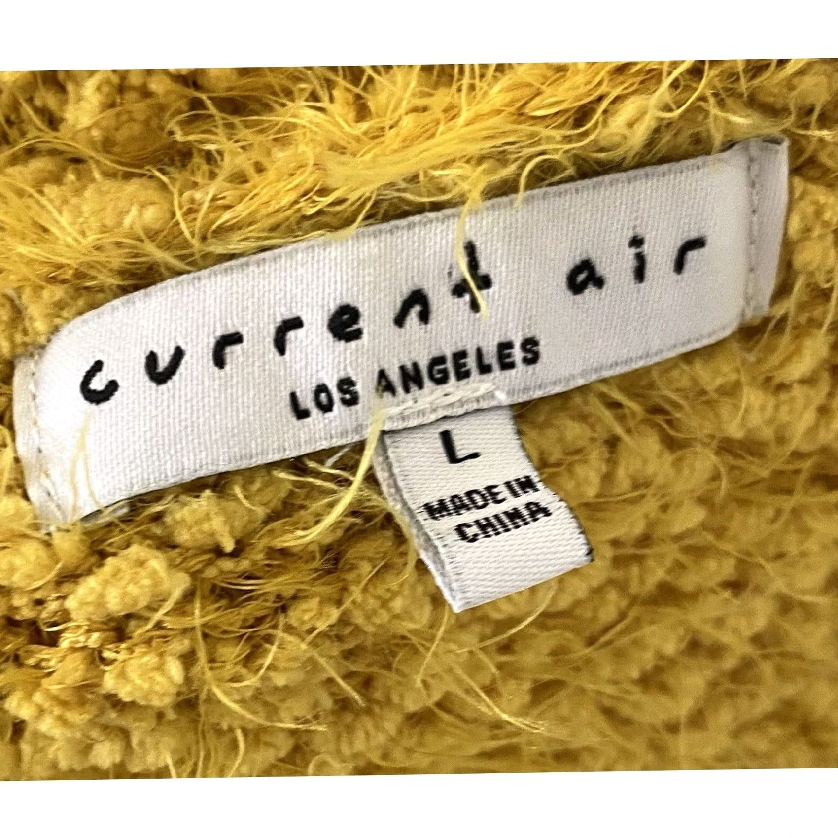 Vintage CURRENT AIR Cardigan Sweater Belted Knitted Textured Yellow Boho L Womens Size L / US 10 / IT 46 - 7 Thumbnail