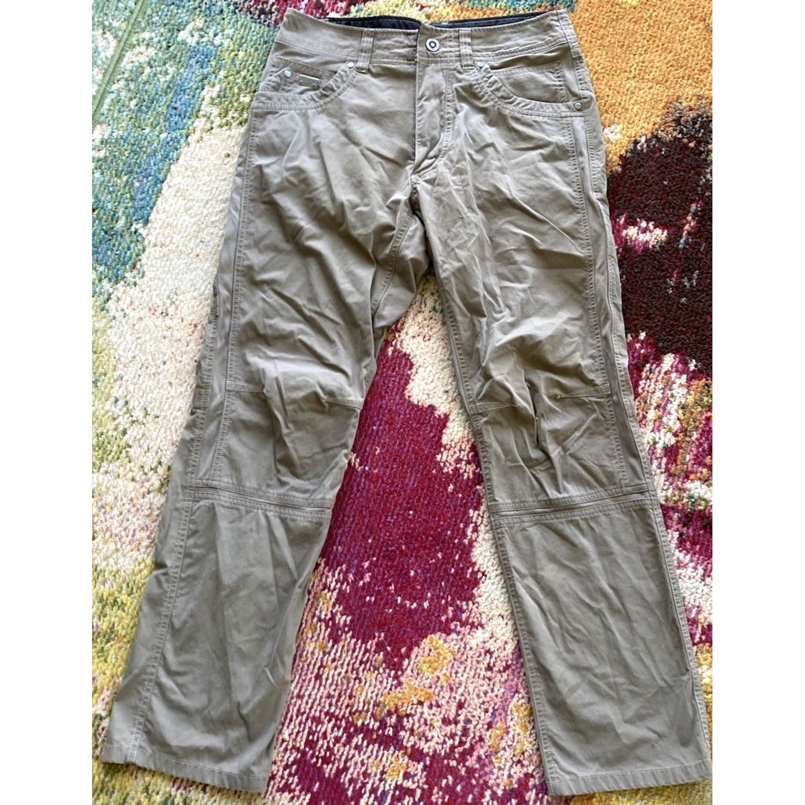 Vintage Kuhl Radikl Pants Mens 30x30 Light Brown Hiking Outdoor Gorp Chino Straight 30in Inseam Logo Pocket Comfort Stretch Cotton Nylon Spandex Size US 30 / EU 46 - 2 Thumbnail