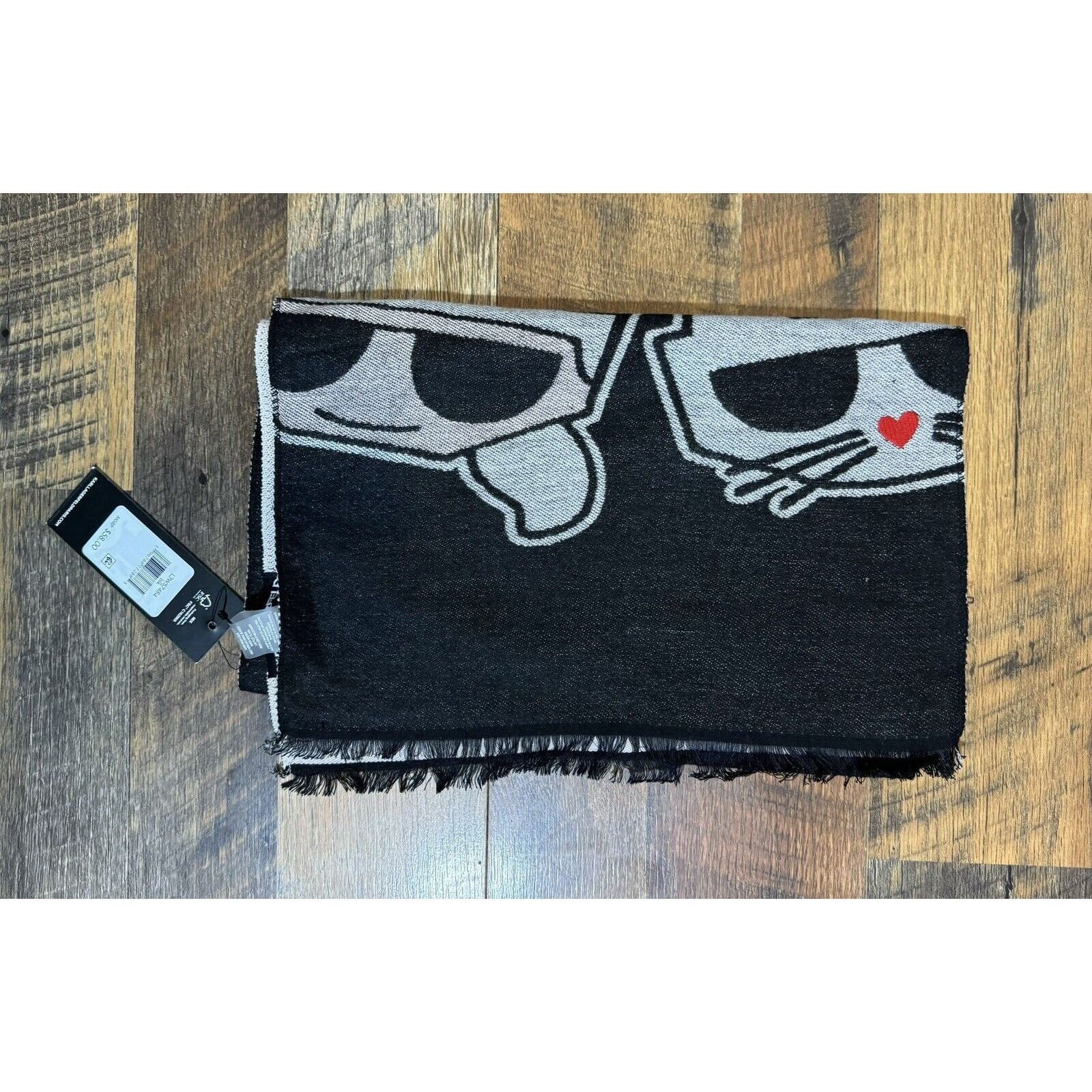 Karl Lagerfeld Karl Lagerfeld Black Scarf Shawl Choupette One Size 70*13 Size ONE SIZE - 3 Thumbnail