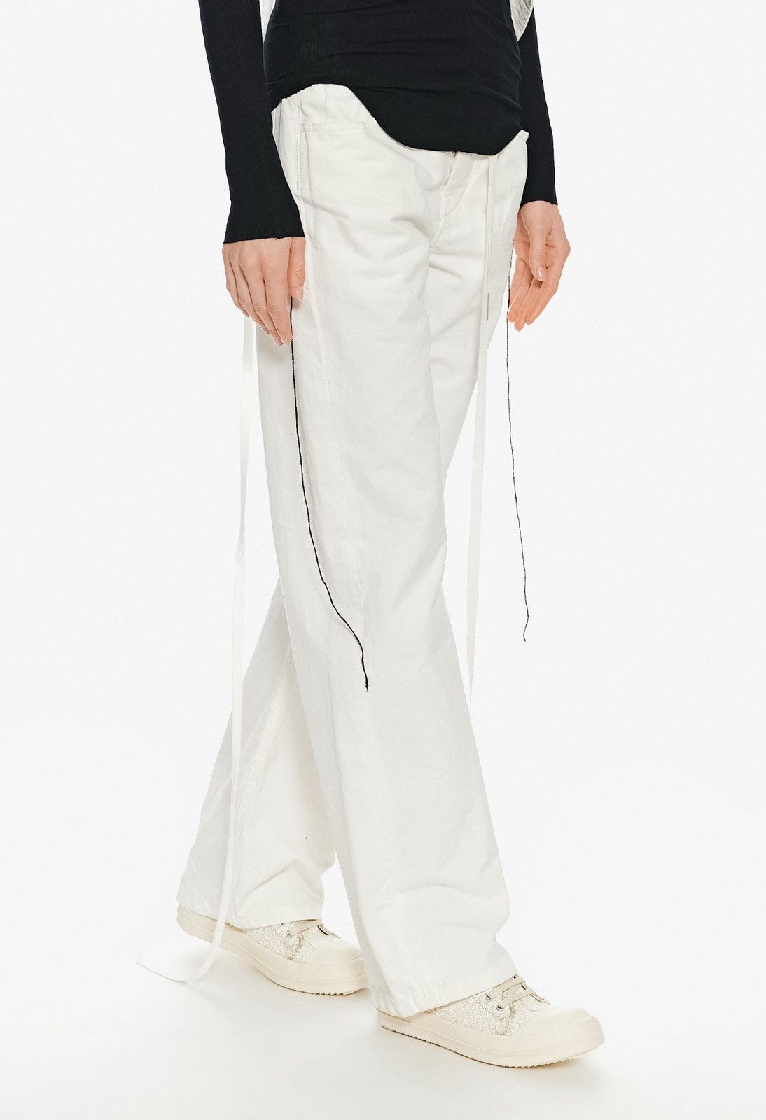 Last Rick Owens Drkshdw Low Sneakers in Cracked Leather