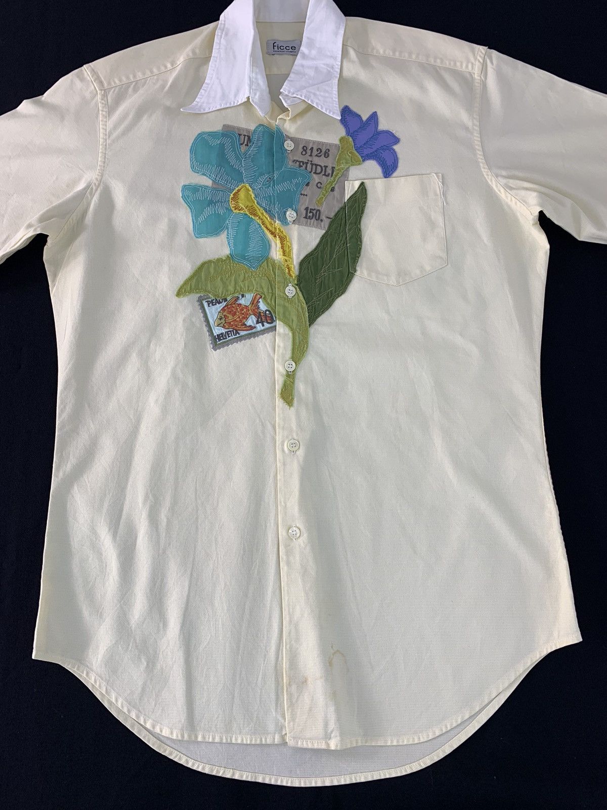 Japanese Brand Ficce Yoshiyuki Konishi Embroidery Floral Stamp Button Up Size M / US 6-8 / IT 42-44 - 2 Thumbnail