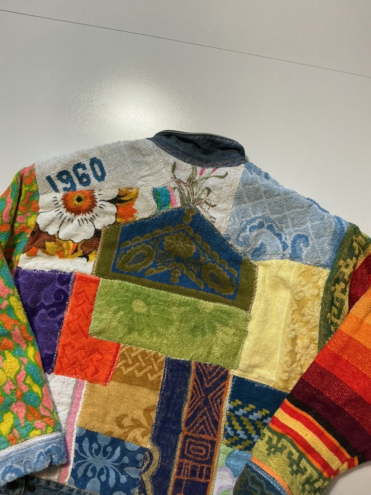 Vintage Vintage Patchwork Towel 1 Of 1 Rework Denim Trucker Jacket Size US M / EU 48-50 / 2 - 4 Thumbnail