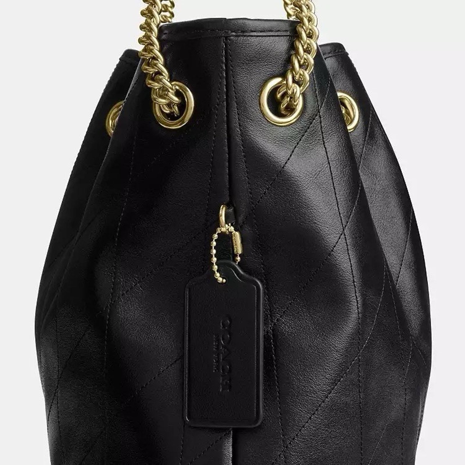 Coach NWT COACH Evelyn Shoulder Bag Leather Gold/Black CDR00 Size ONE SIZE - 15 Thumbnail