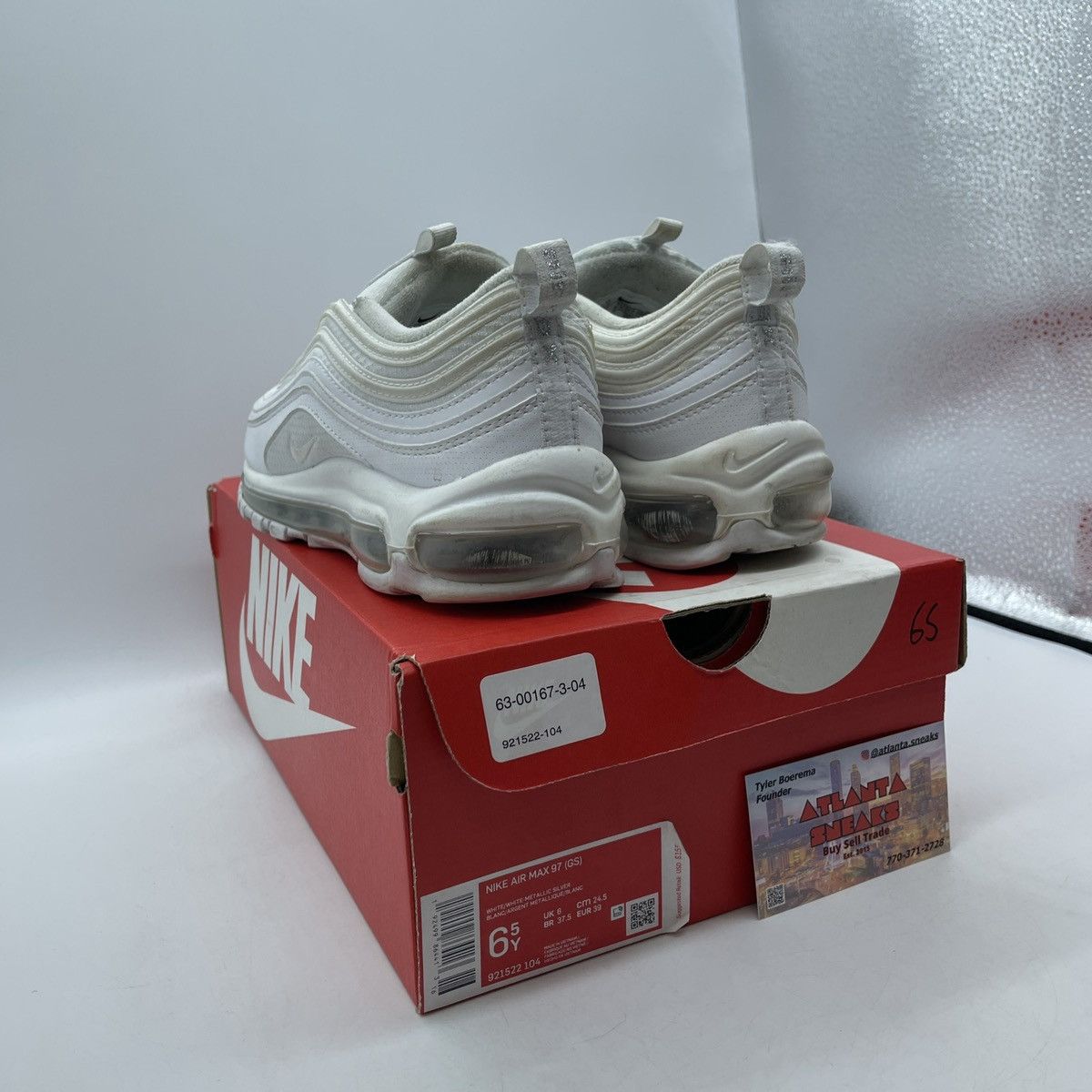 Nike Air max 97 white metallic silver Size US 6.5 / EU 39-40 - 4 Thumbnail