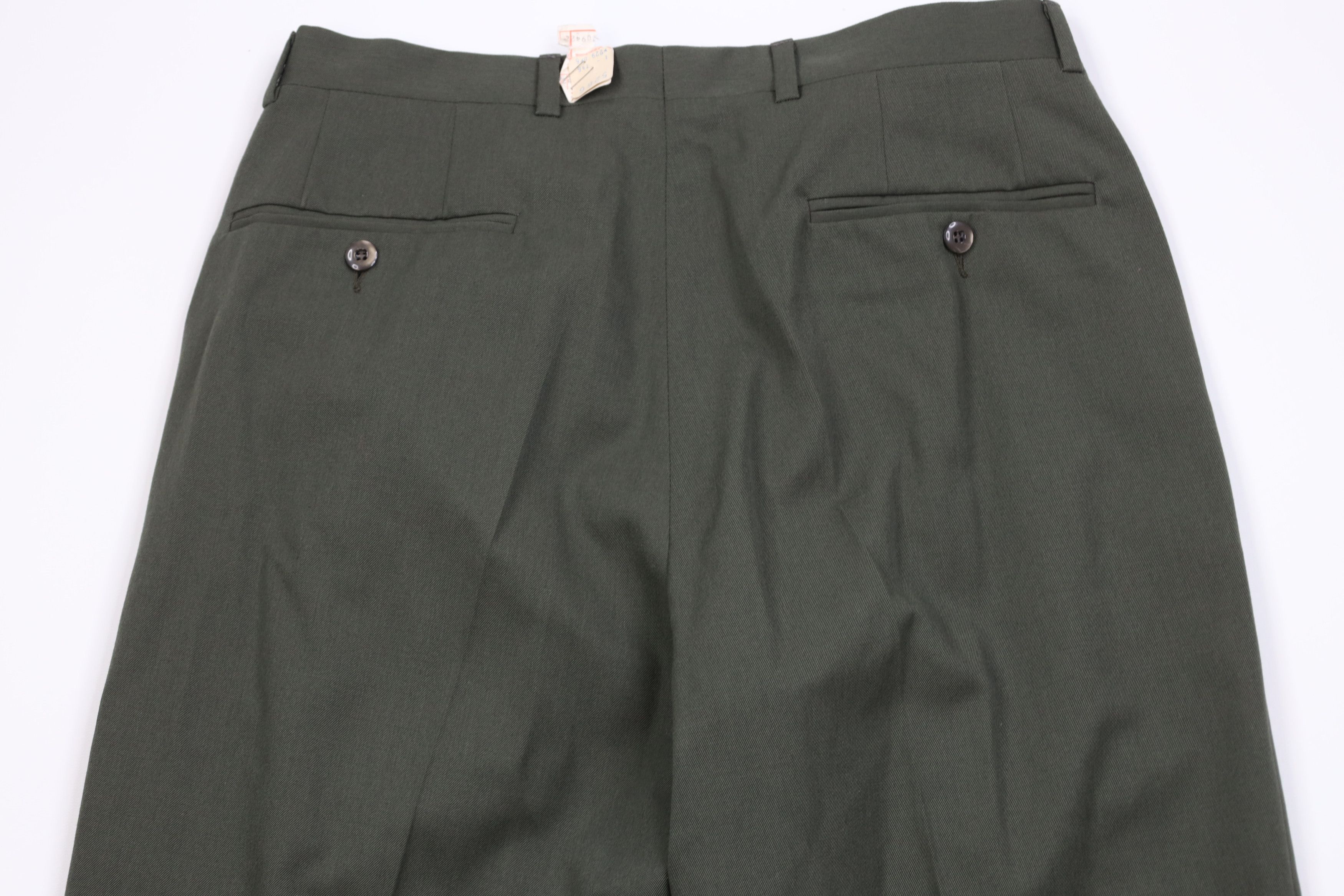 Vintage Deadstock Vintage 30s 40s Rockabilly Gabardine Pants Green Size US 30 / EU 46 - 9 Thumbnail