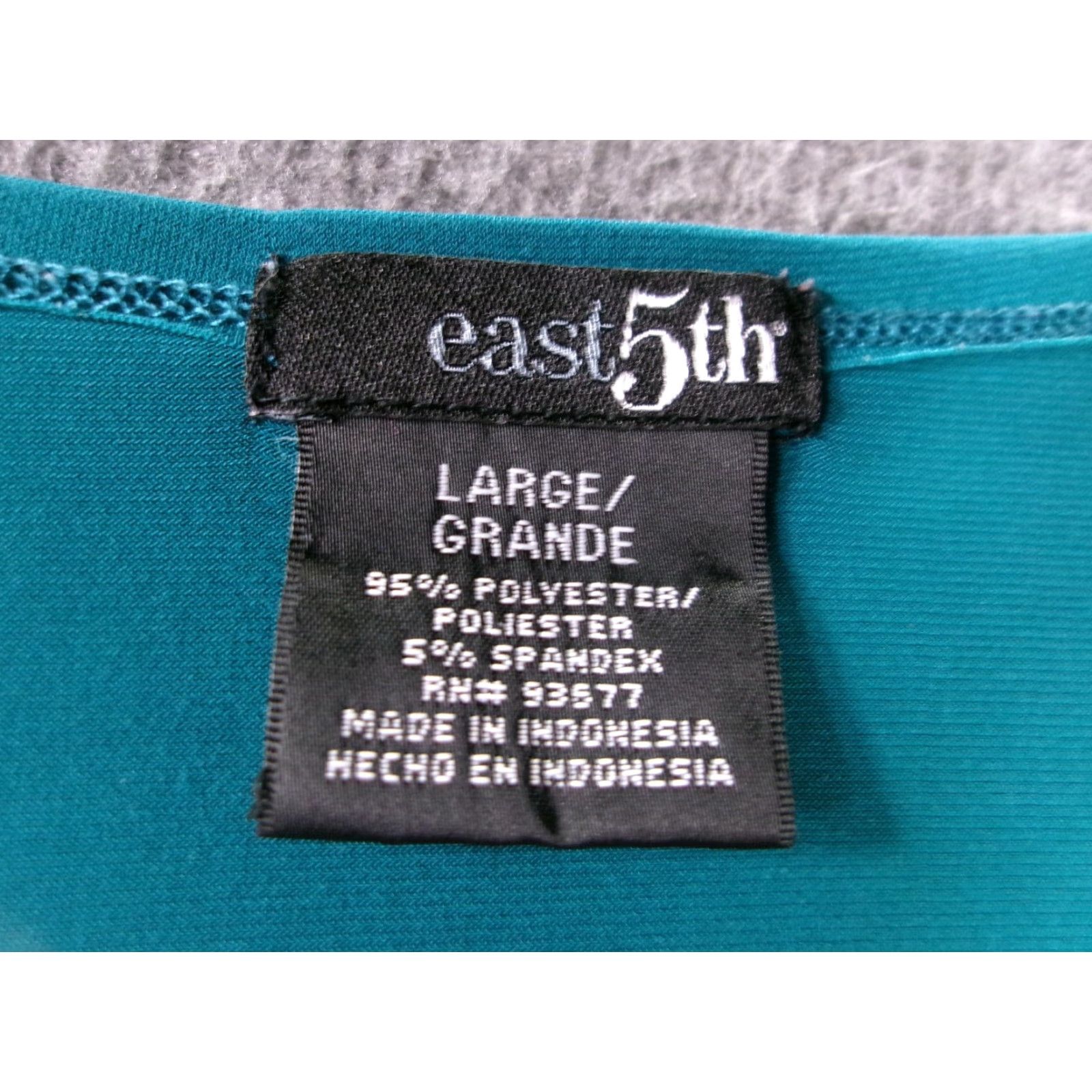 Altea East5th Top Womens L Teal Long Sleeve Pleated Scoop Neck Stretch Polyester Jacket? blouse? Size L / US 10 / IT 46 - 6 Thumbnail