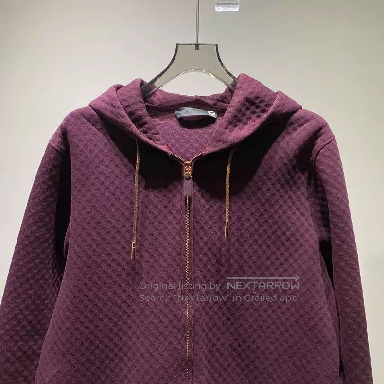 Givenchy Givenchy Red Subtle Patterned Zip-Up Hoodie Size US M / EU 48-50 / 2 - 3 Thumbnail