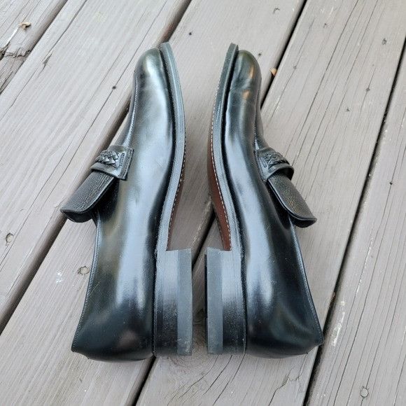 Mason's Vintage 60s Mason Shoes Black Leather Braided Vamp Moc Toe D Size US 11.5 / EU 44-45 - 2 Thumbnail