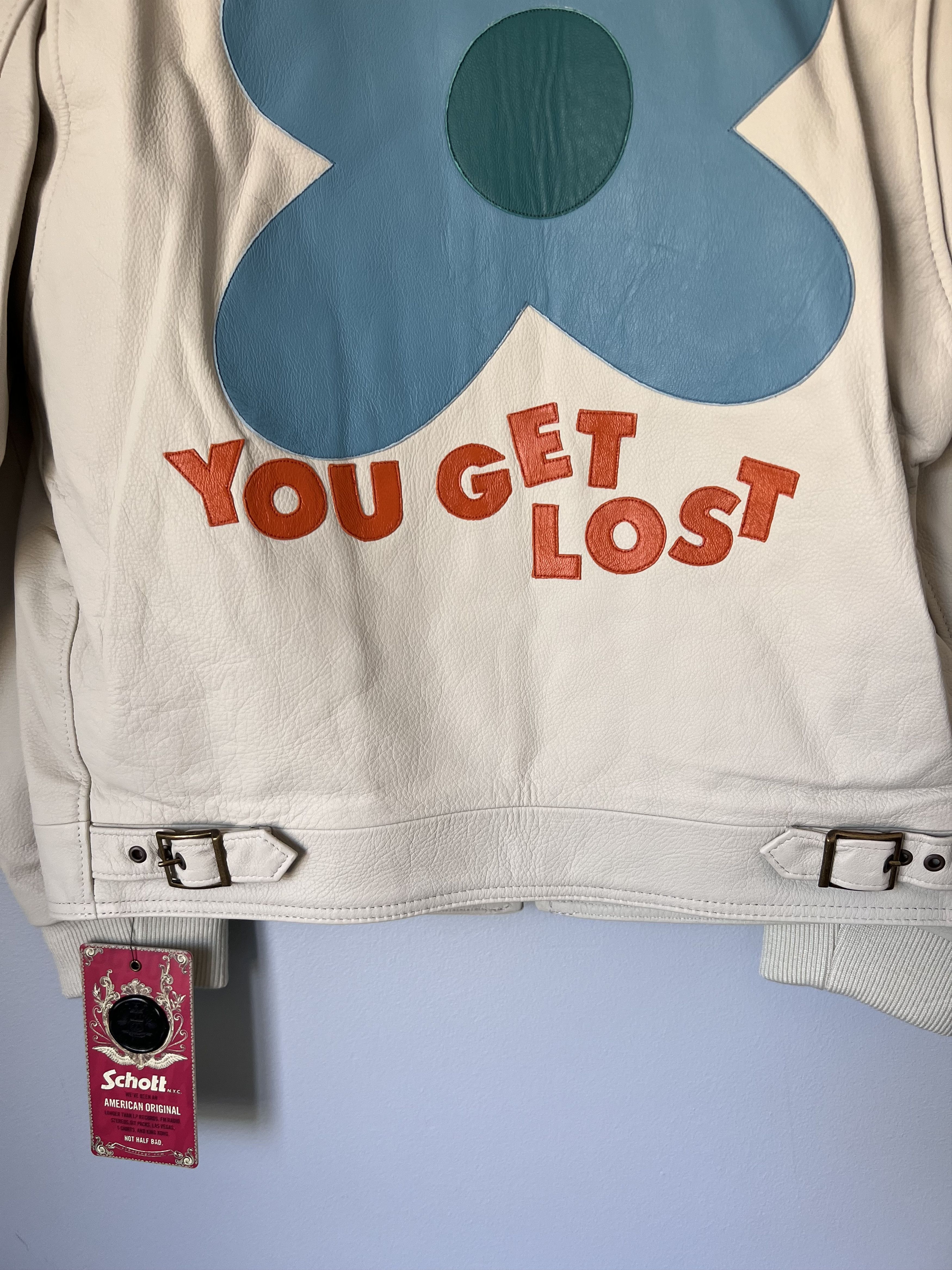Golf le Fleur Golf le Fleur Schott Call Me Leather Work Jacket in Cream Size US L / EU 52-54 / 3 - 7 Thumbnail