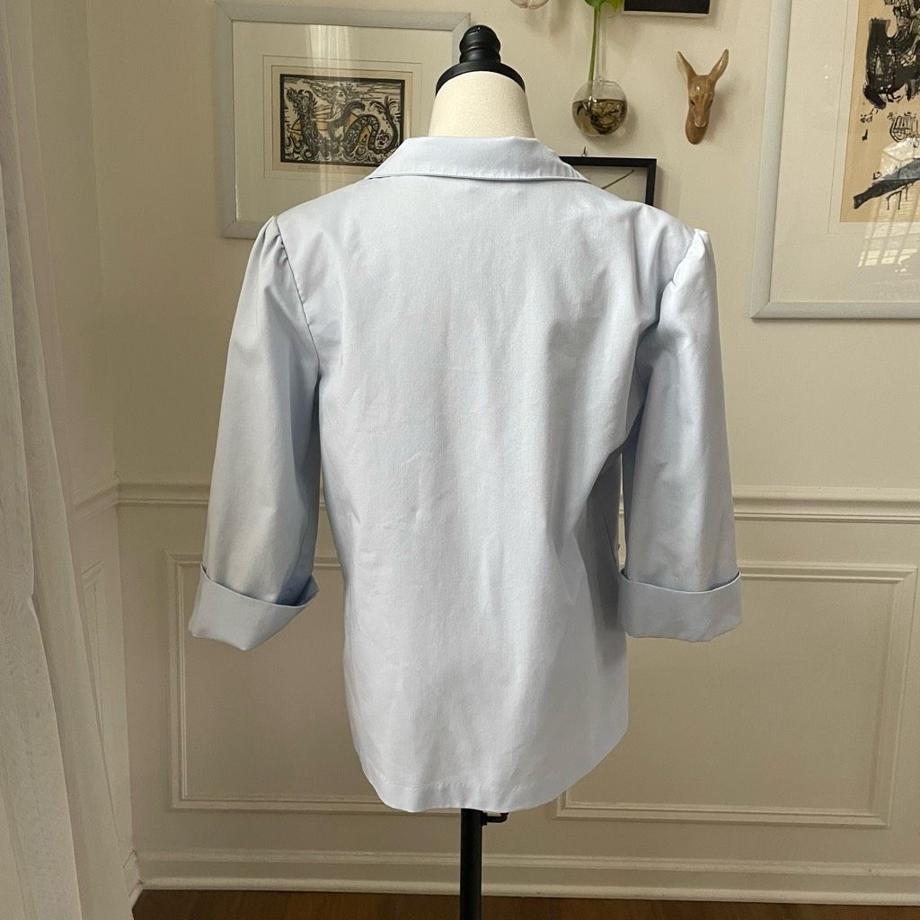 Vintage Vintage 80s Pastel Blue Miami Vice Open Front Blazer L XL Size L / US 10 / IT 46 - 2 Thumbnail